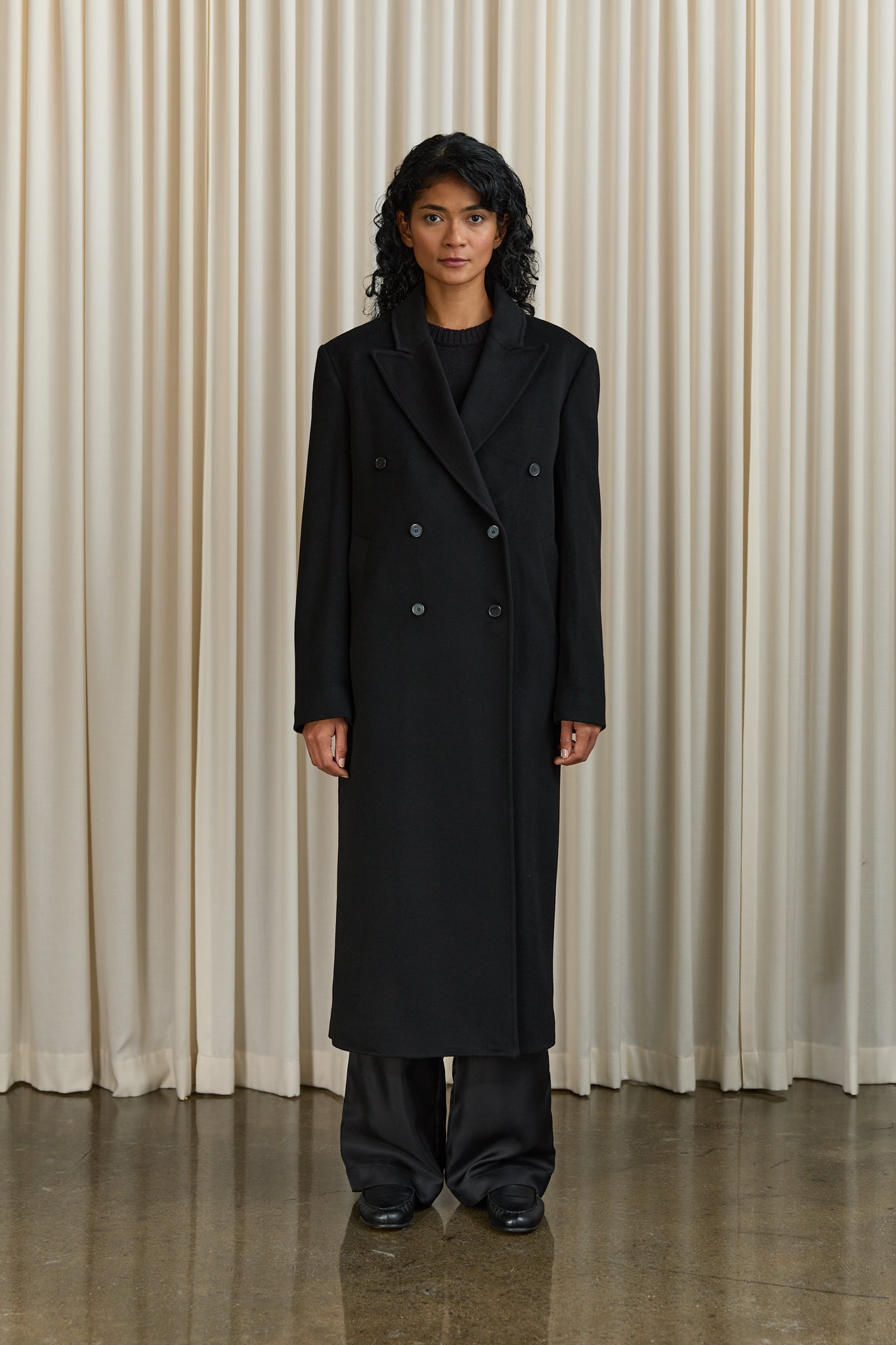 Rosco Double Breasted Coat in Black
