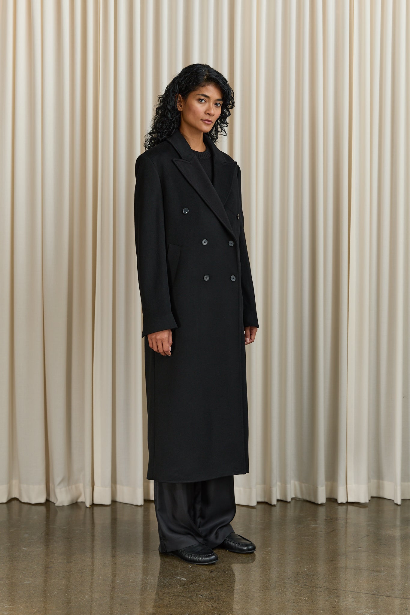 Rosco Double Breasted Coat in Black