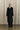 Voss V Neck Long Coat in Black