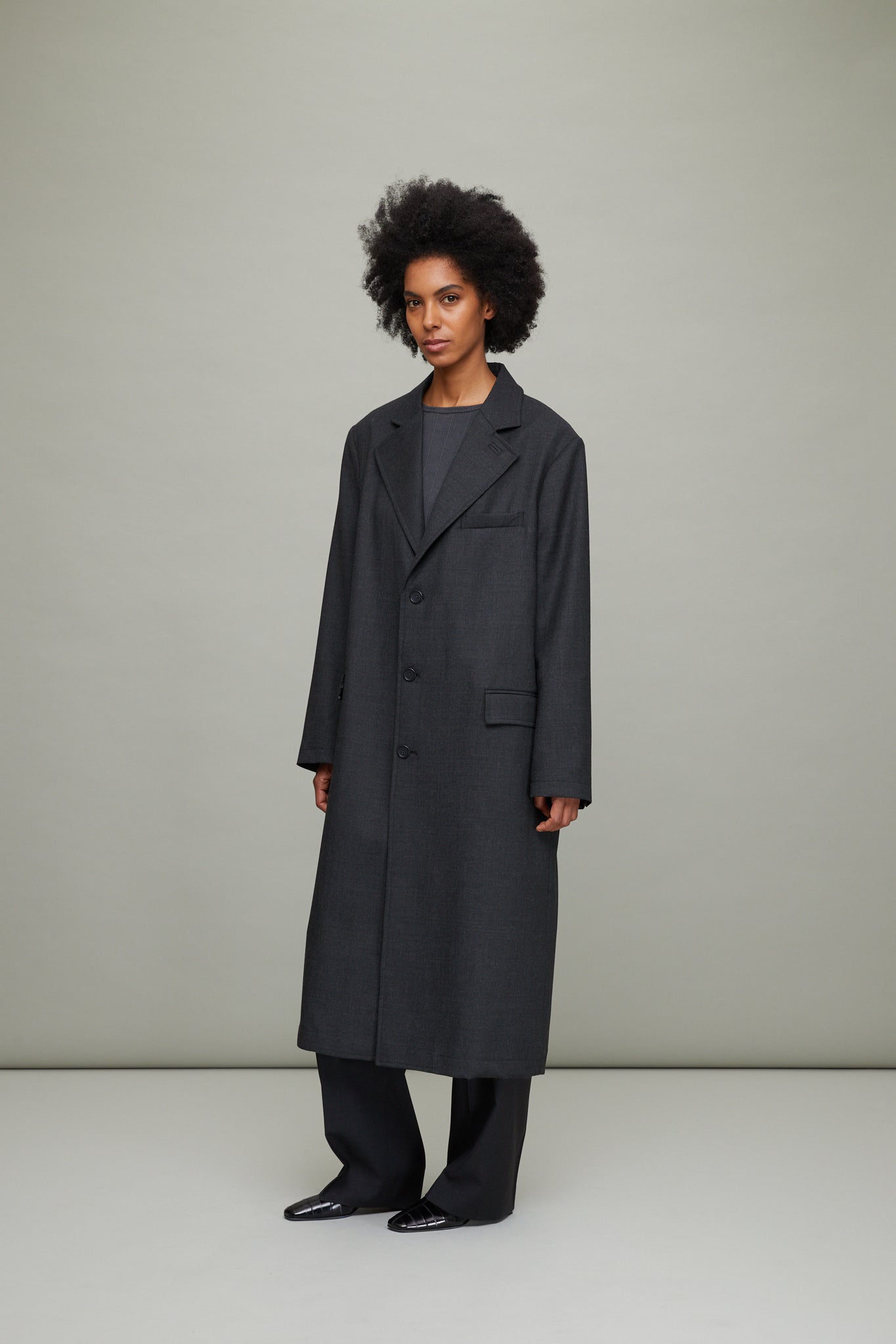 Evening Coat in Dark Grey