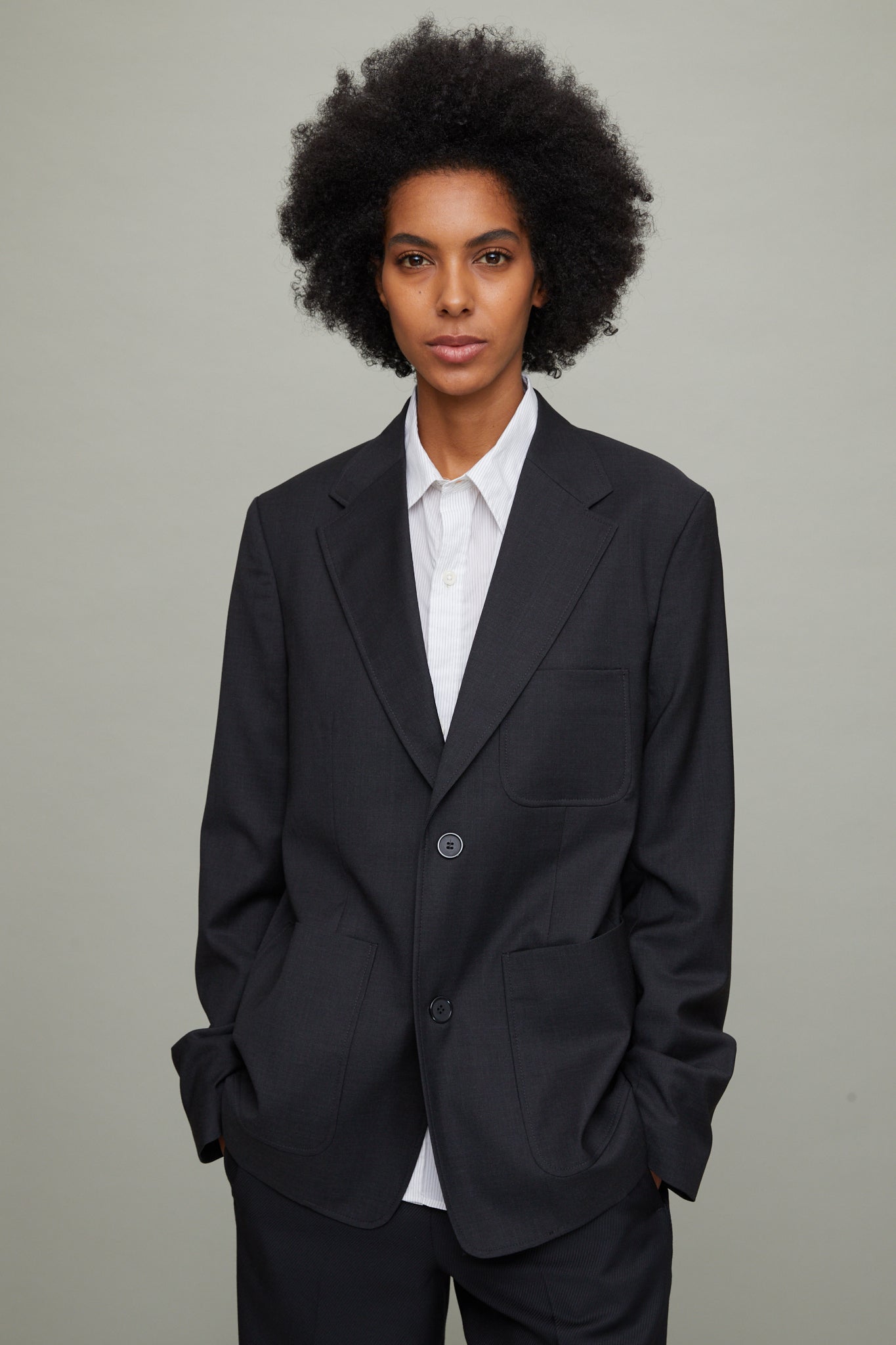 Patch Pocket Blazer in Anthracite