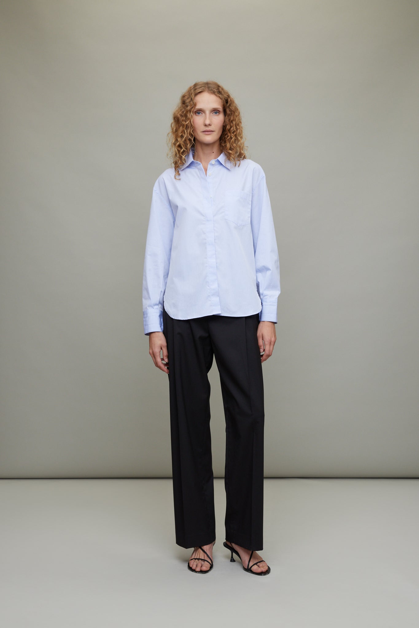 Covered Placket Shirt in Periwinkle Blue