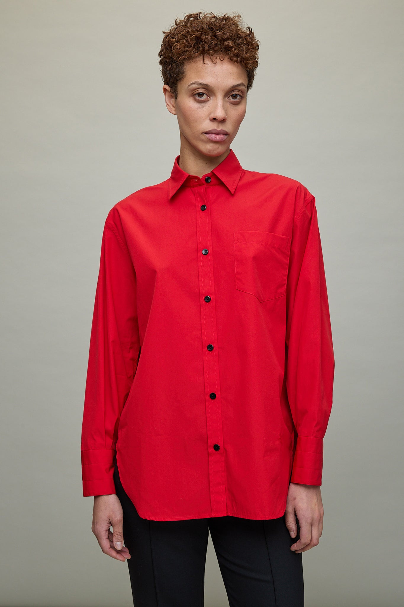 Oversized Tunic Shirt in Red