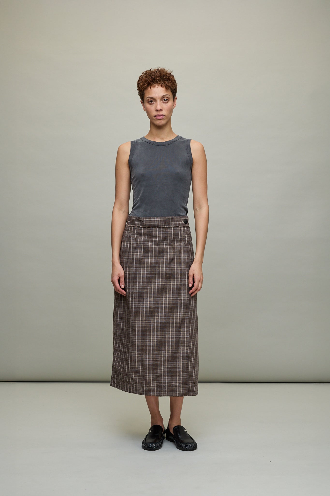 Classic Wrap Skirt in Brown