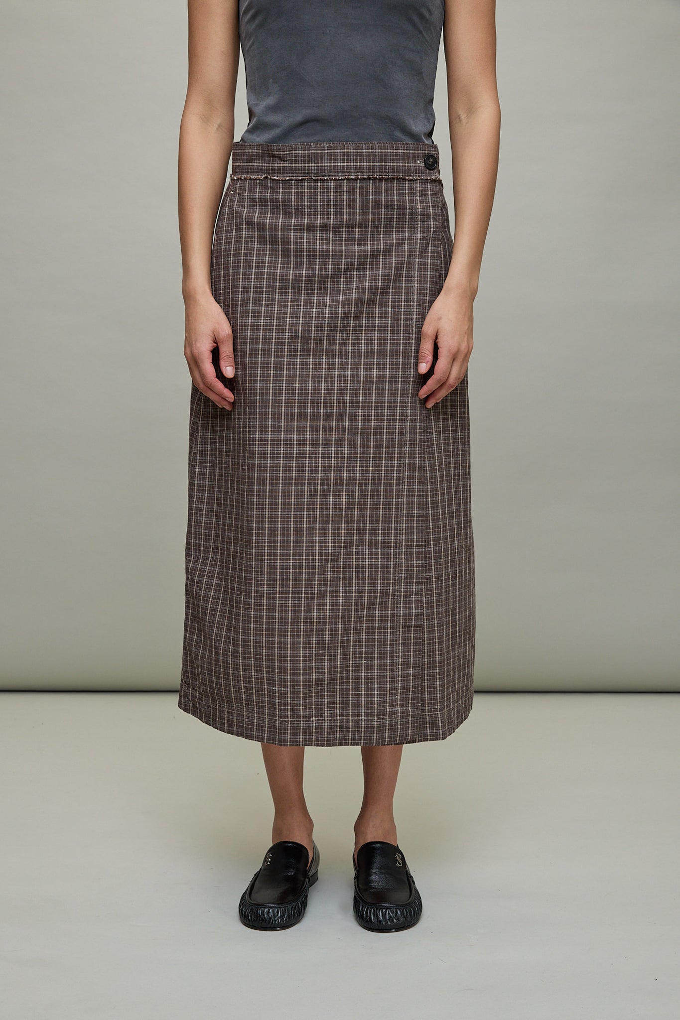 Classic Wrap Skirt in Brown