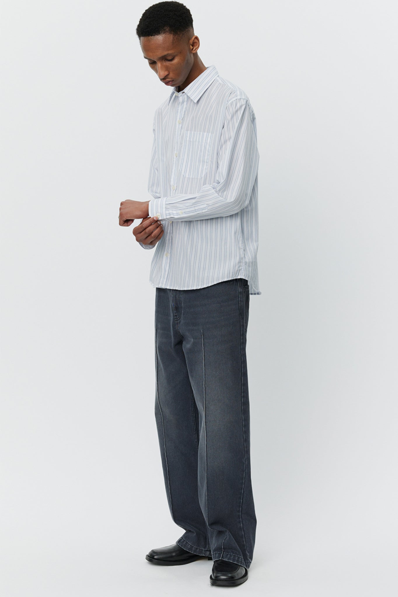 Distant Shirt in Blue Stripe