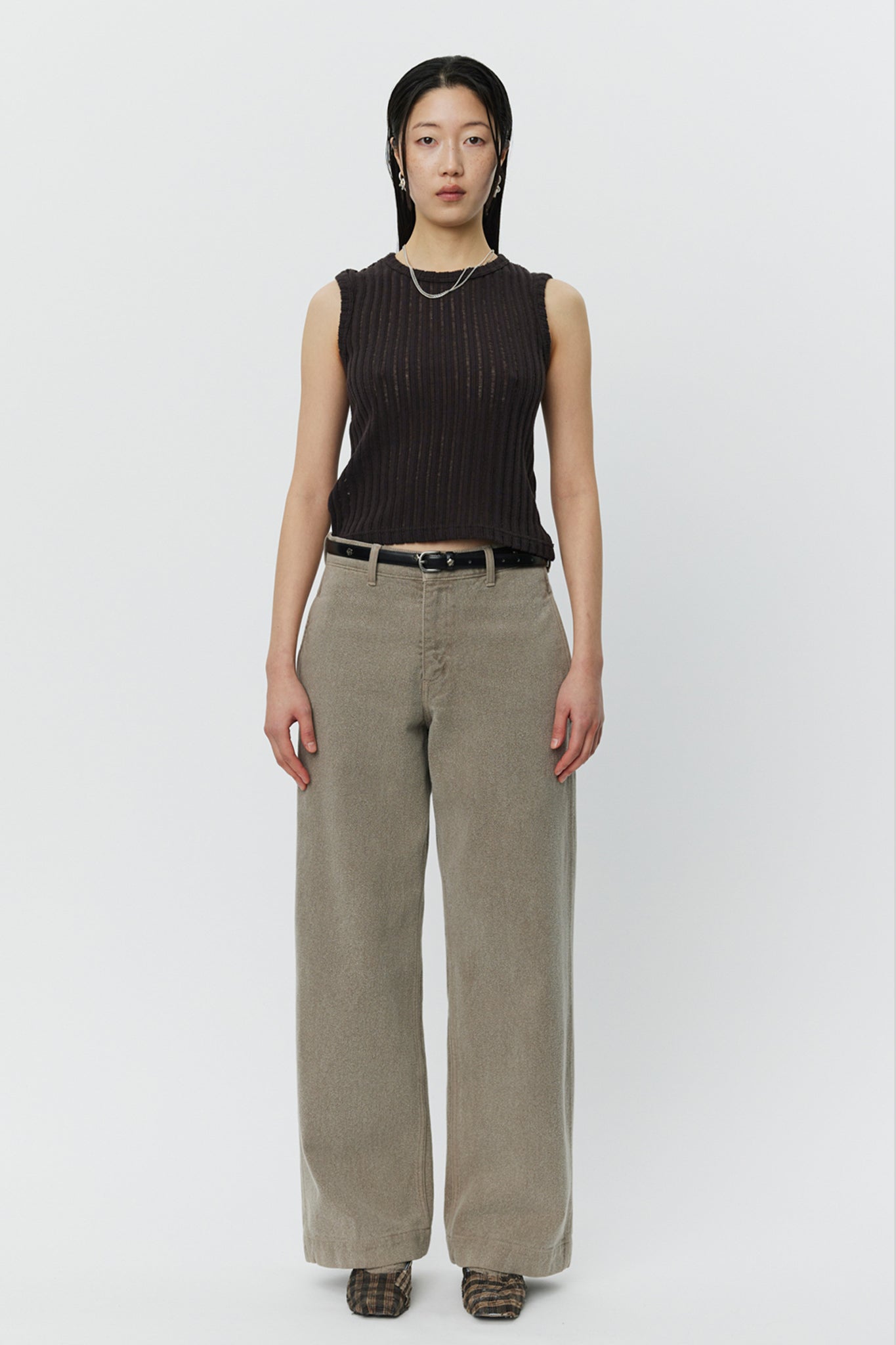 Straight Cut Jeans in Beige