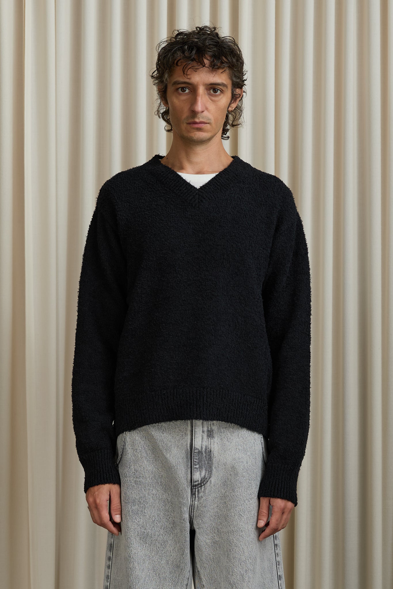 V-Neck Sweater in Black