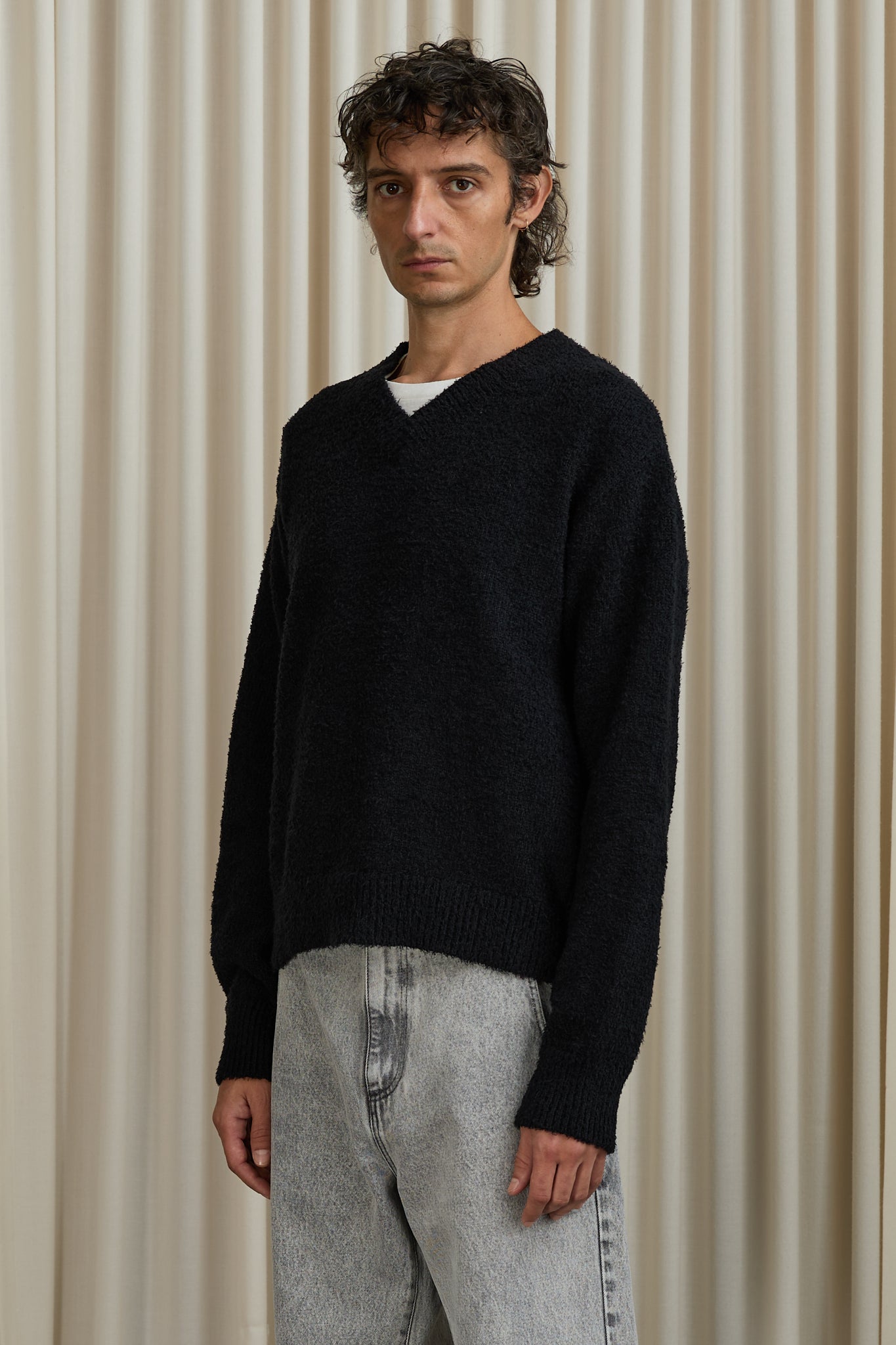 V-Neck Sweater in Black