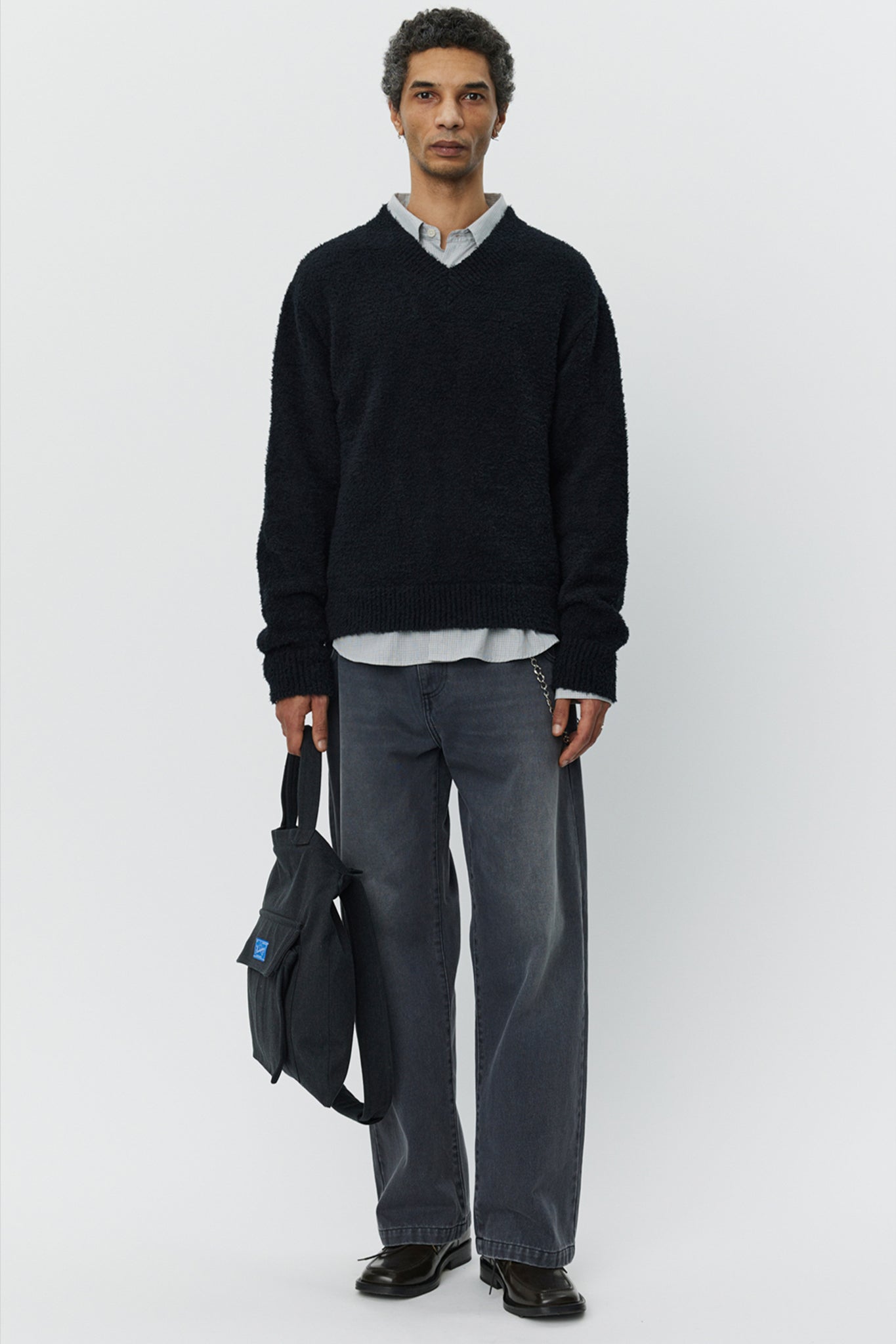 V-Neck Sweater in Black