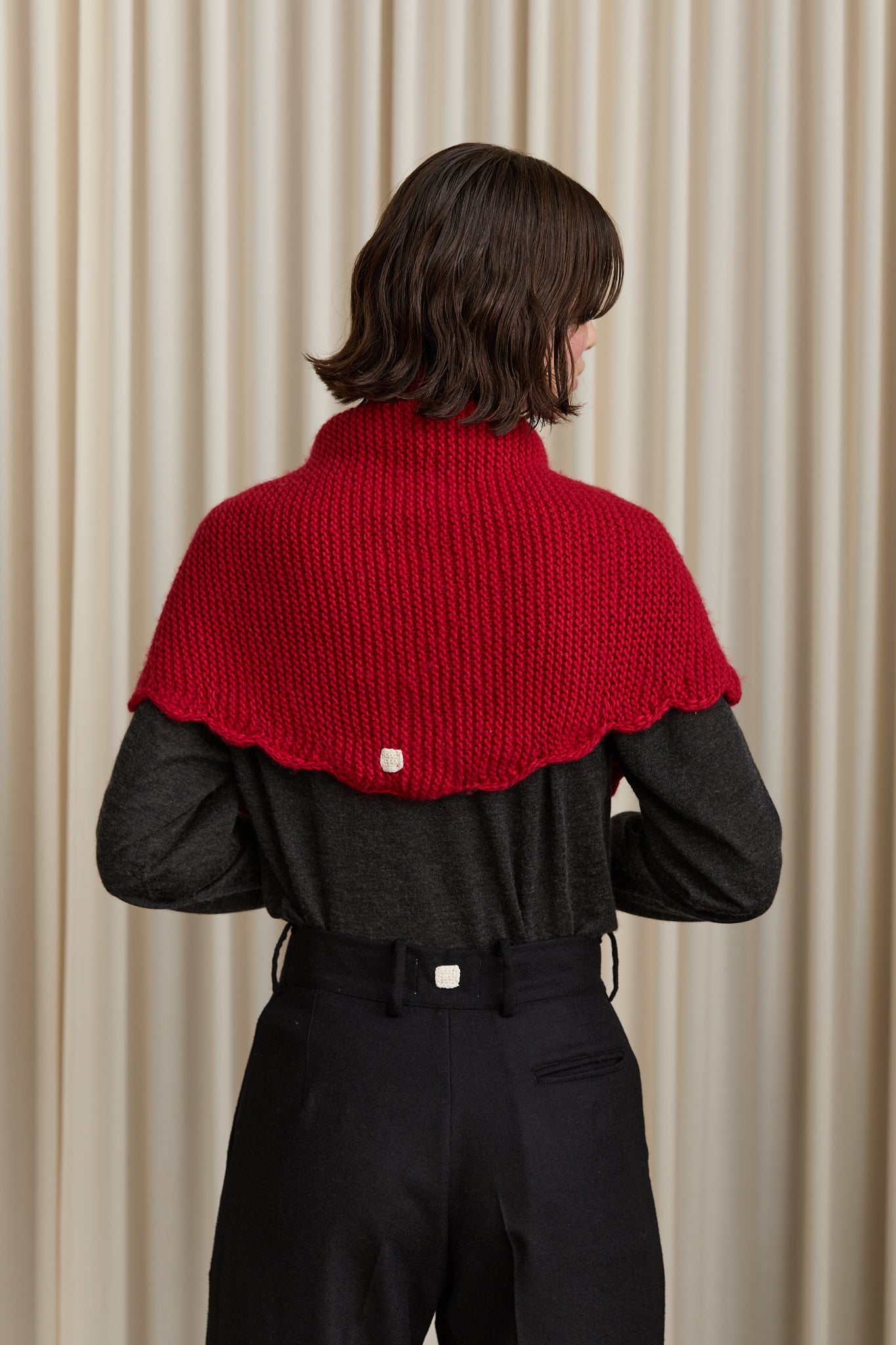 Ondine Hand Knitted Scarf in Burgundy