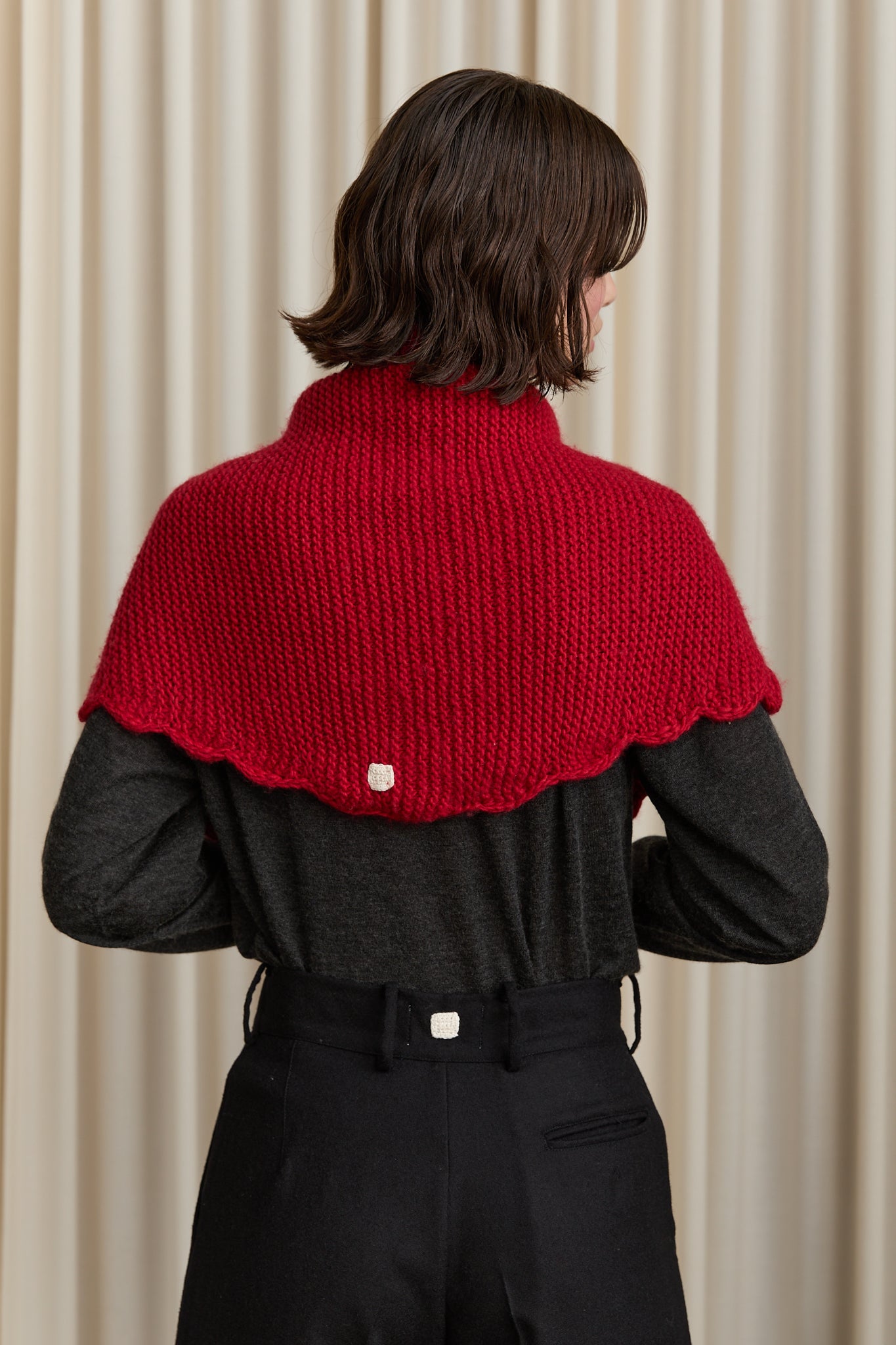 Ondine Hand Knitted Scarf in Burgundy