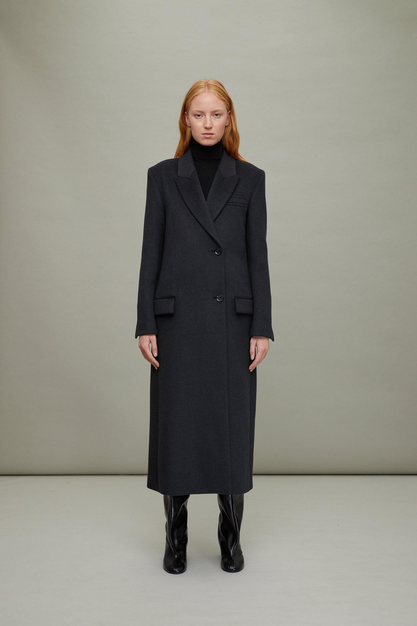 Reed Coat in Brushed Melange Wool