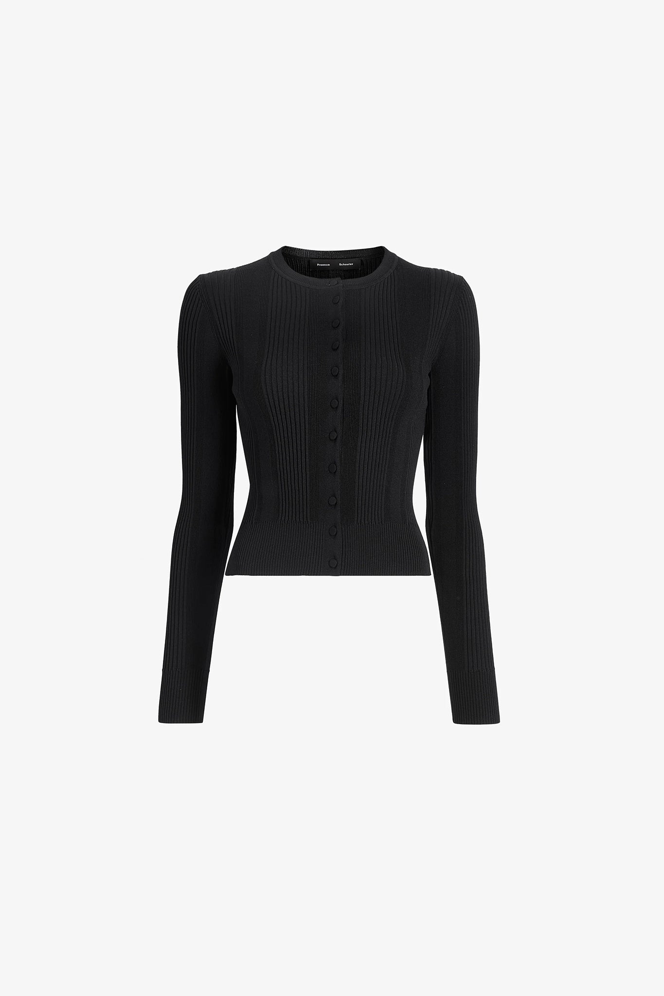 Currin Top in Black Column Rib