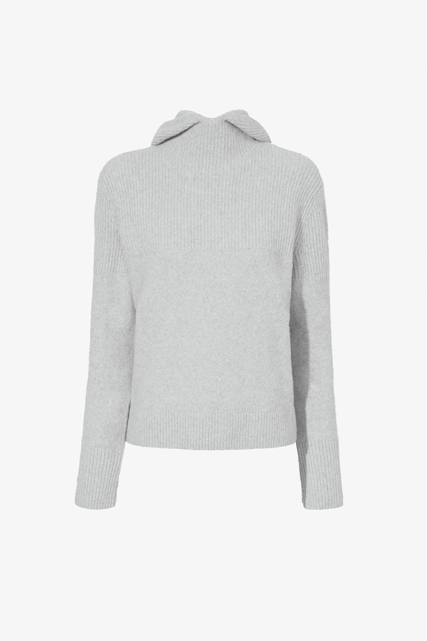 Greta Sweater in Lofty Eco Cashmere Light Grey Melange