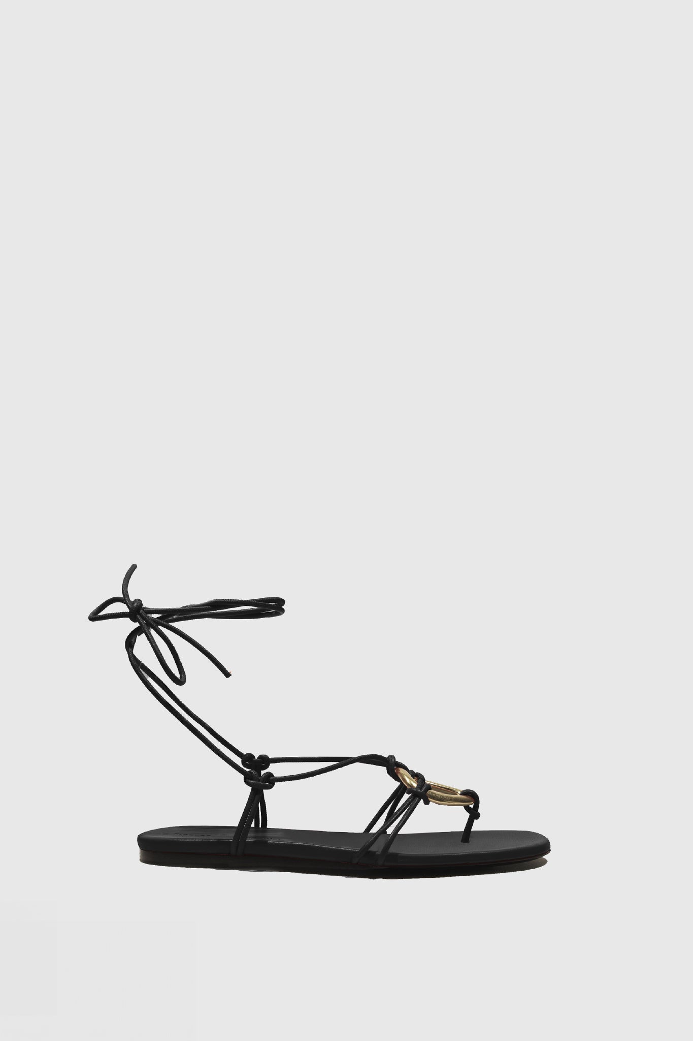 Hoop Flat Sandals in Black