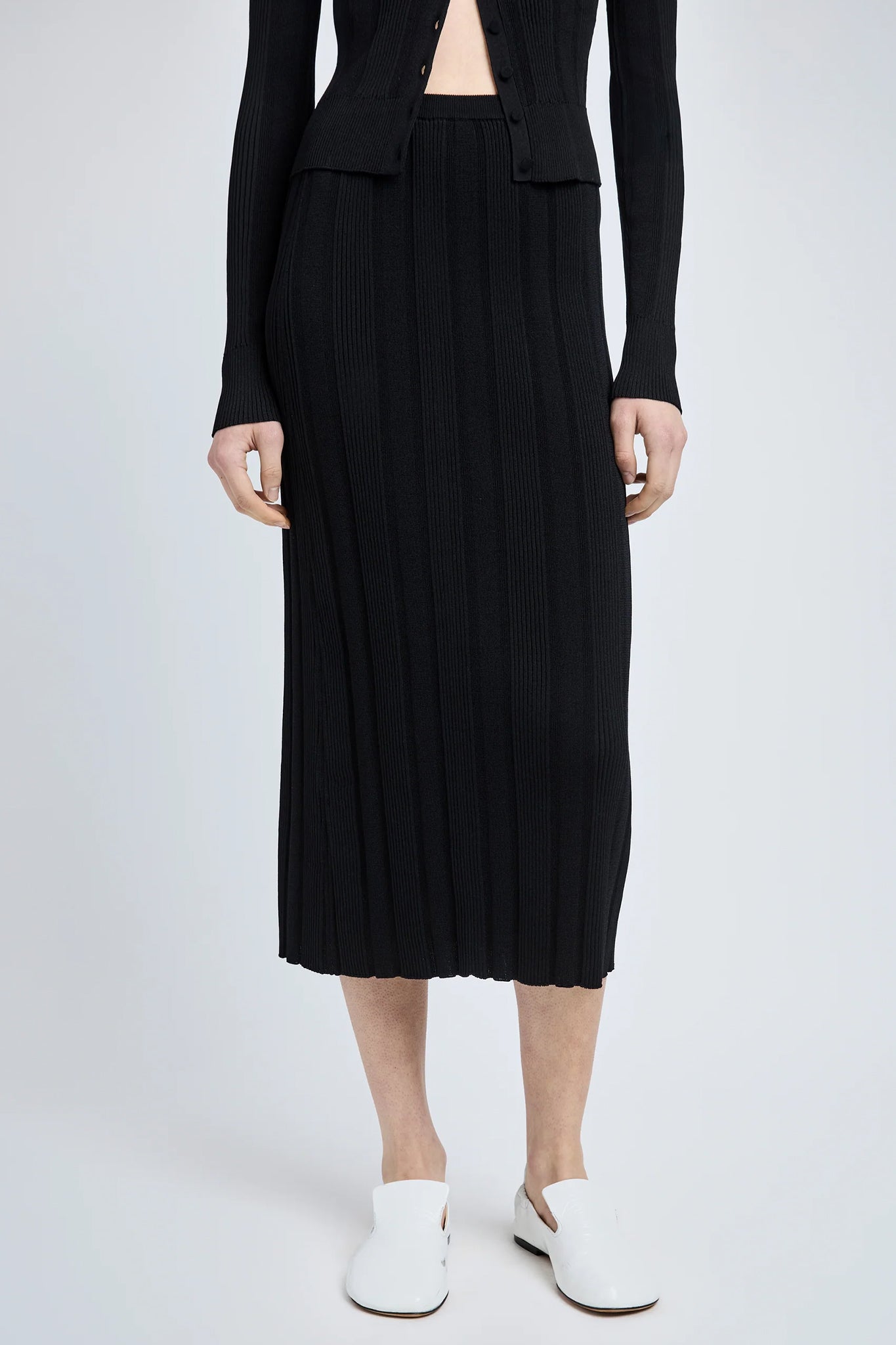 Ryanne Skirt in Black Column Rib