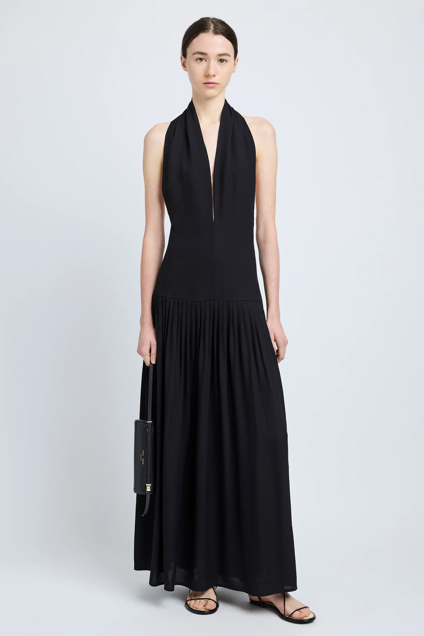 Tala Dress in Black Viscose Georgette