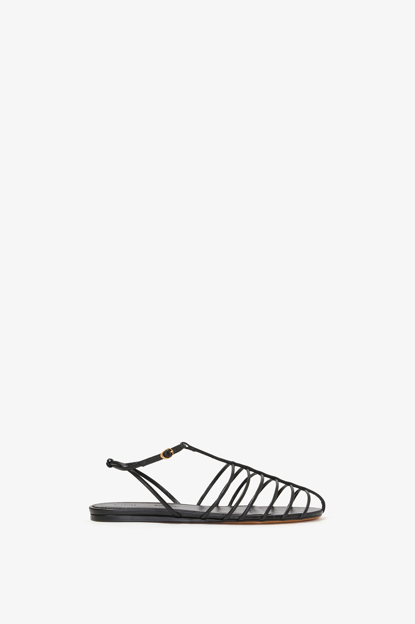 Tee Cage Flat Sandals in Black