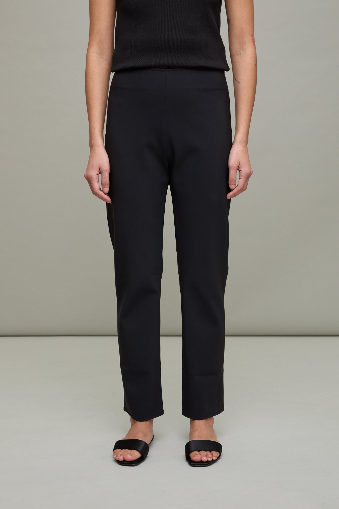 Cigarette Scuba Trousers in Black