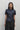 Embroidered Silk Fitted Shirt in Navy