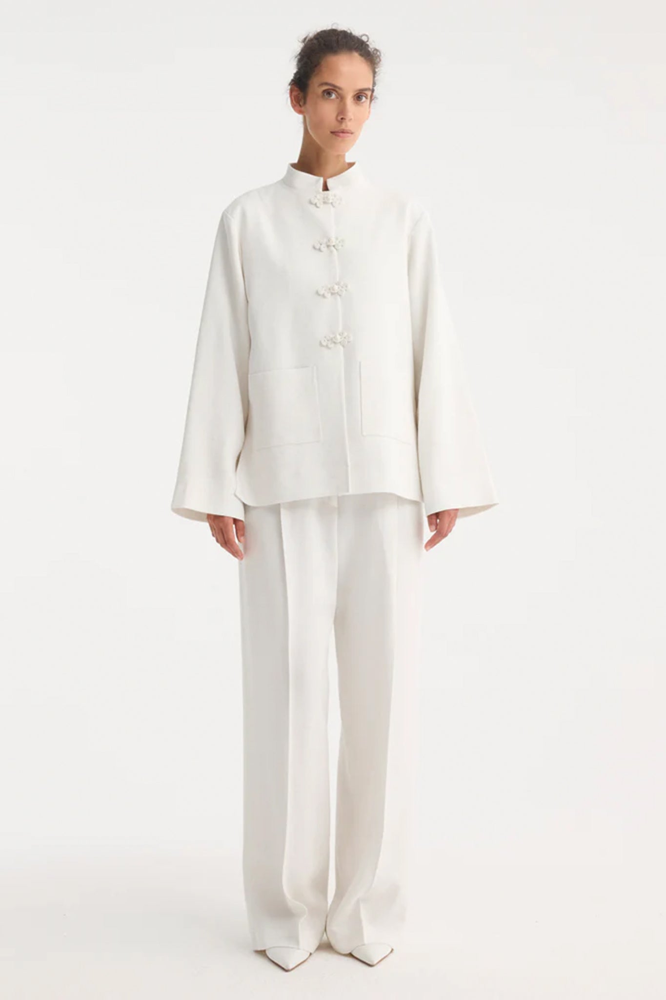 Mandarin Jacket in White