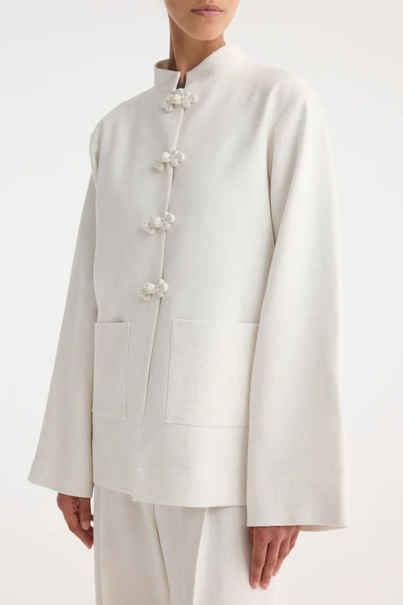 Mandarin Jacket in White