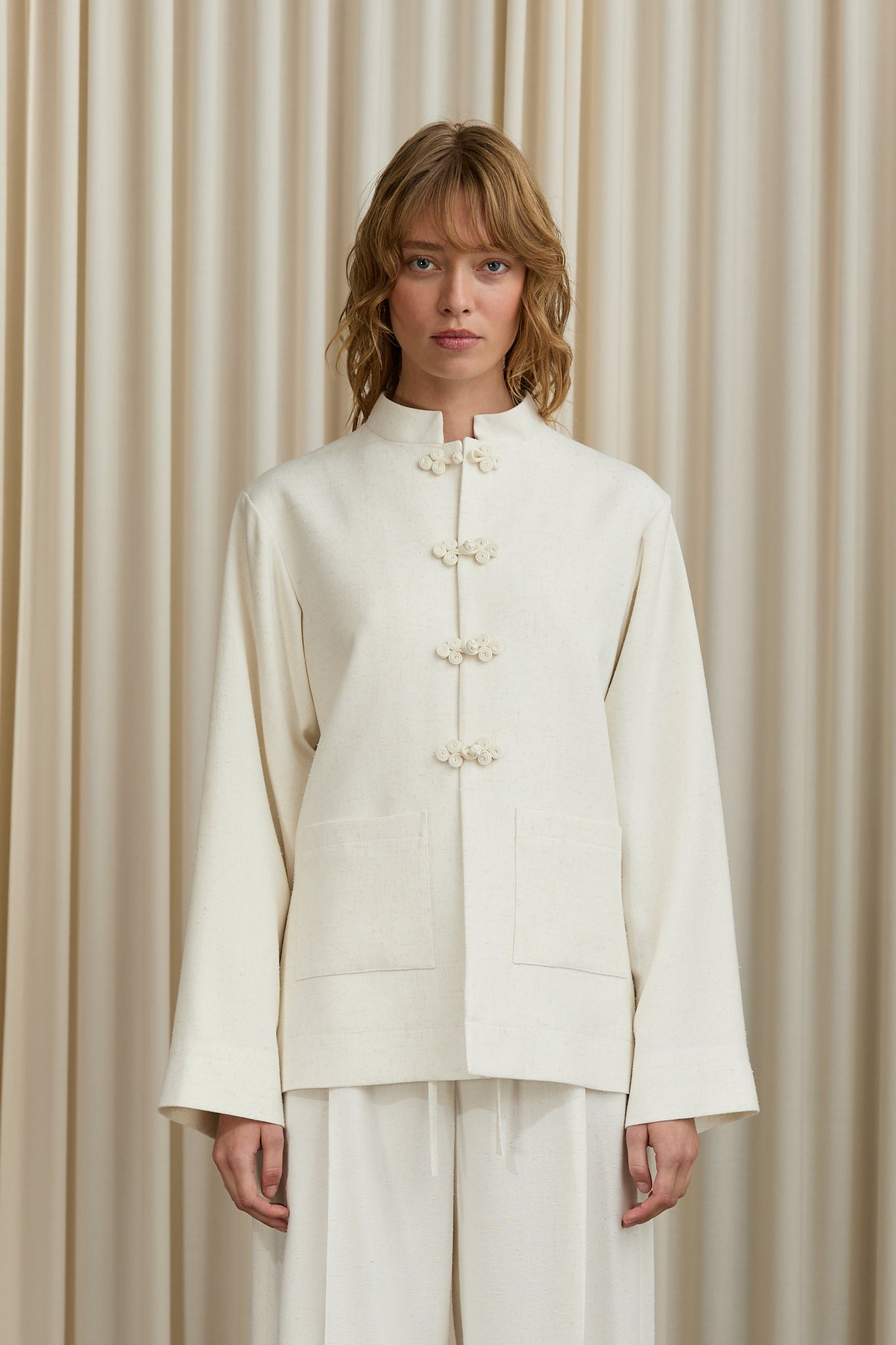 Mandarin Jacket in White
