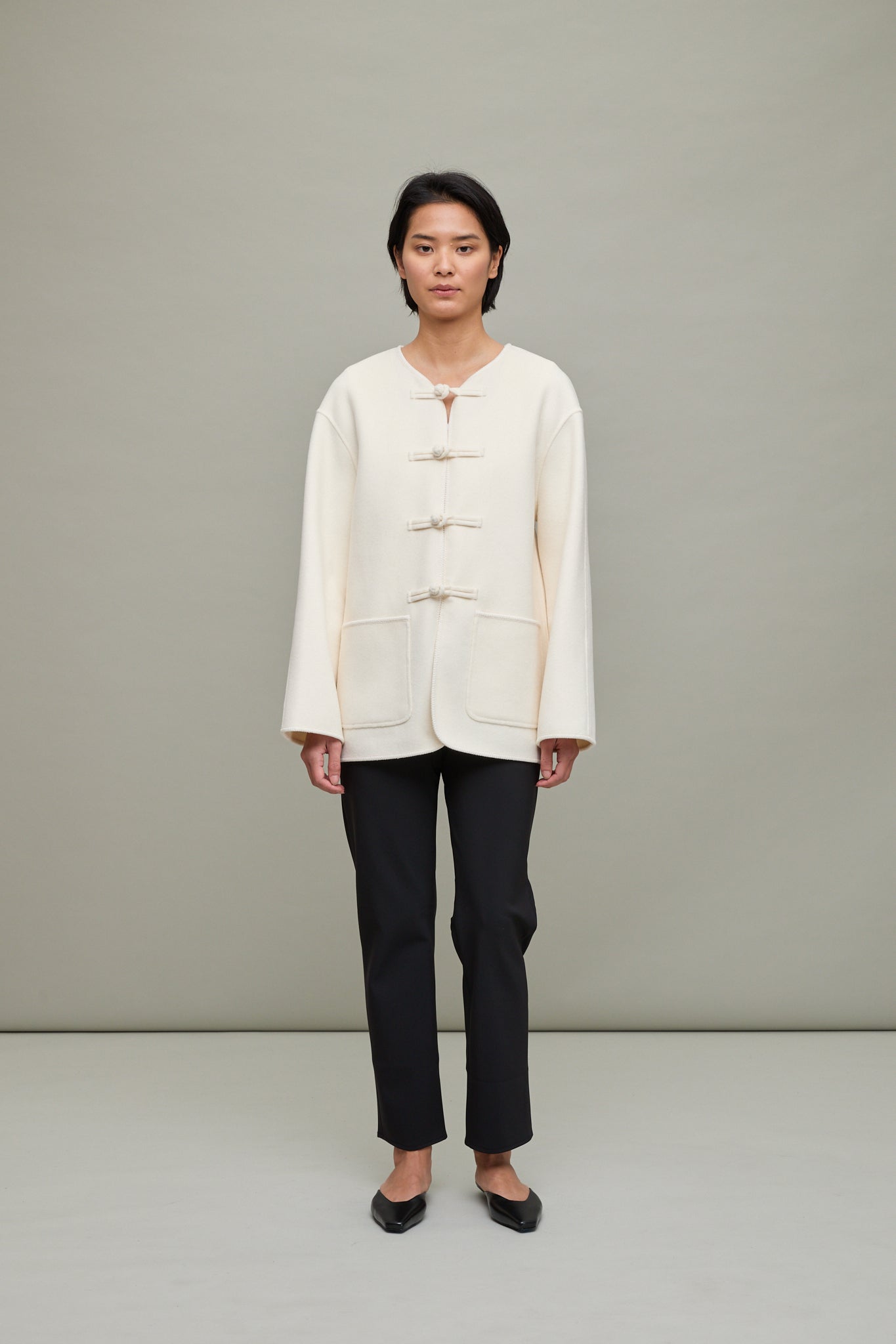 Traditional Double-Faced Jacket in Off-White