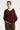 V-Neck Knitted Jumper in Burgundy