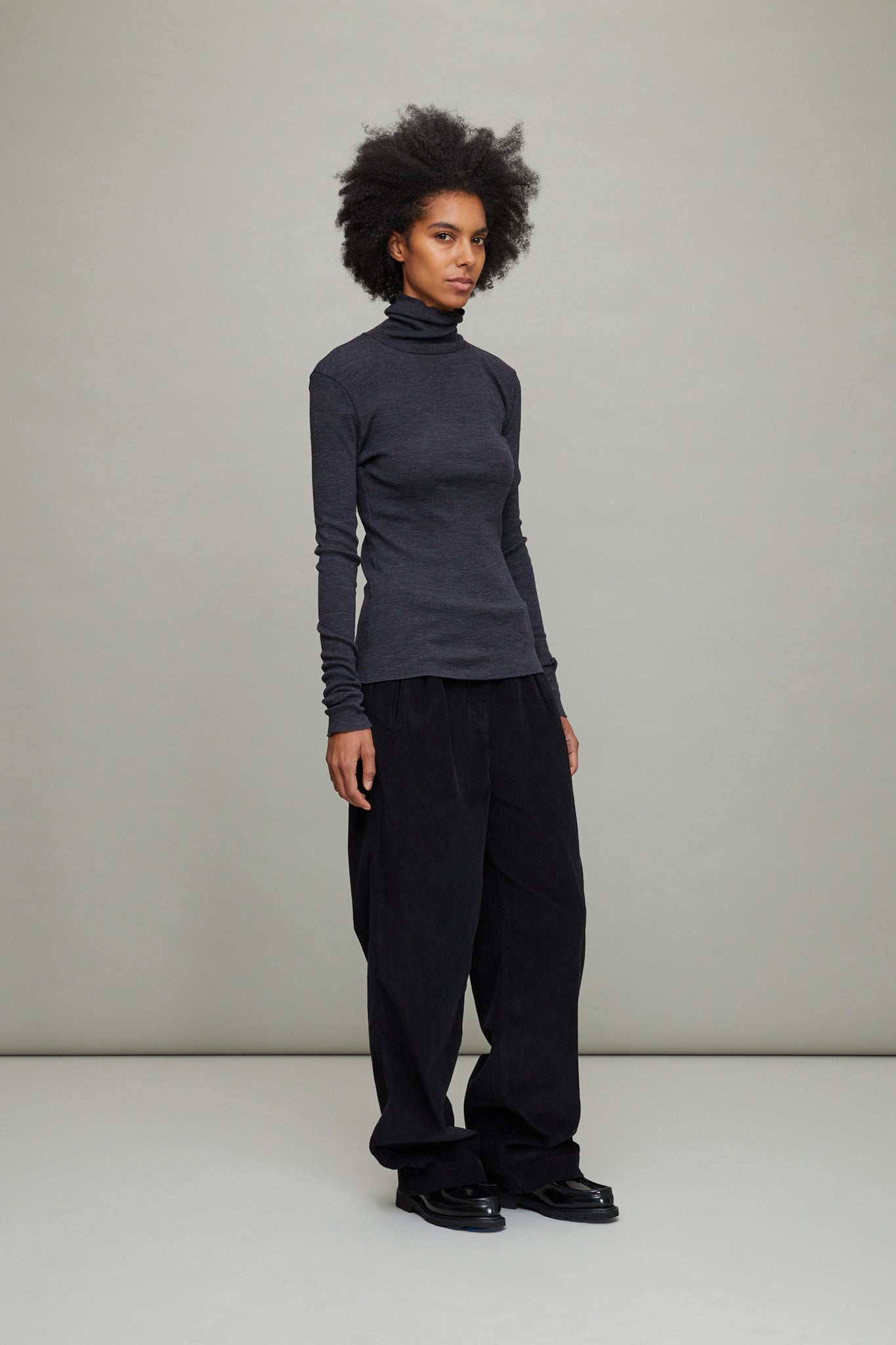 Esme Turtleneck in Dark Grey Melange