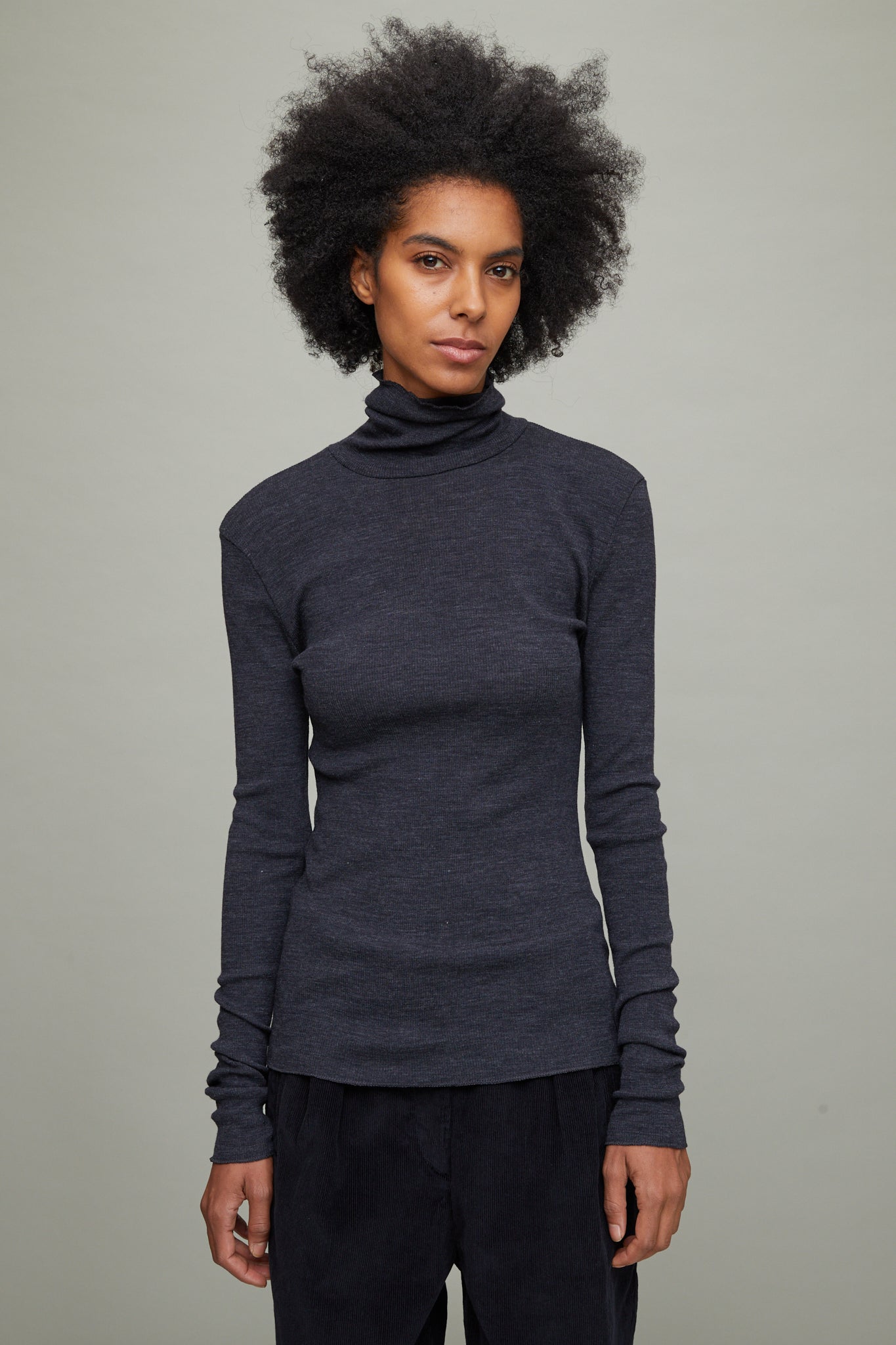 Esme Turtleneck in Dark Grey Melange