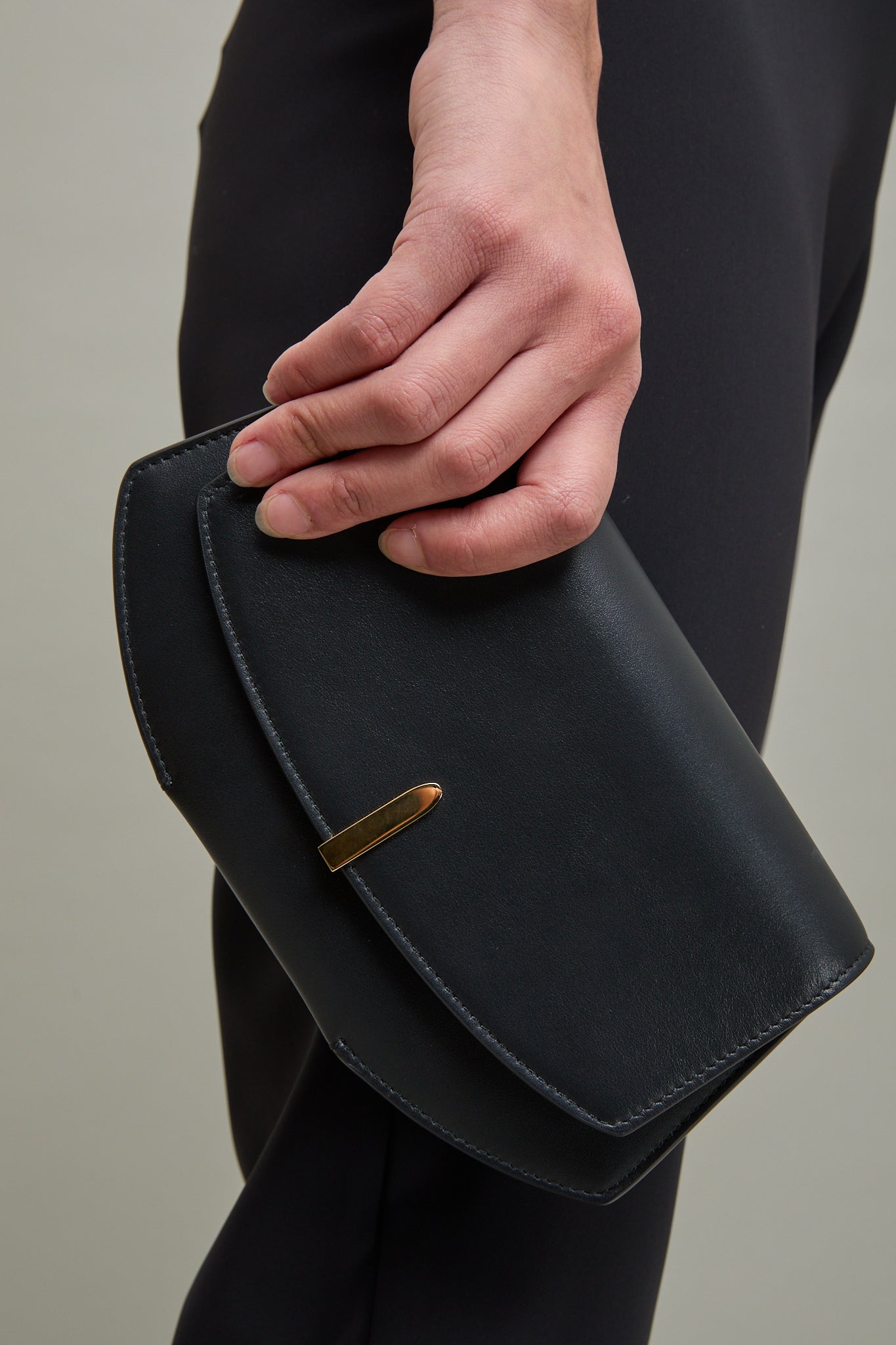 Florence Clutch in Black Leather