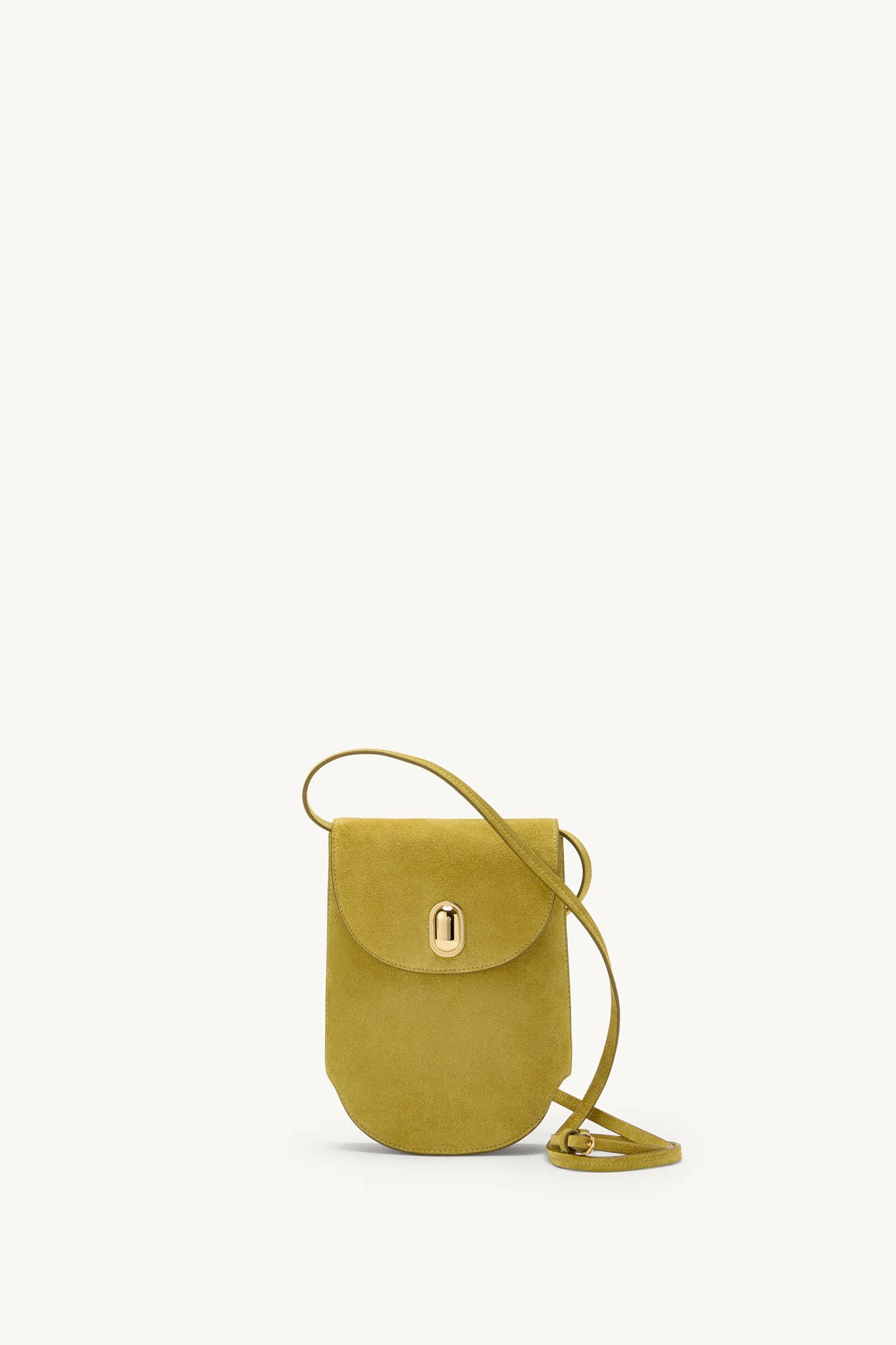 Tondo Pouch in Chartreuse Suede