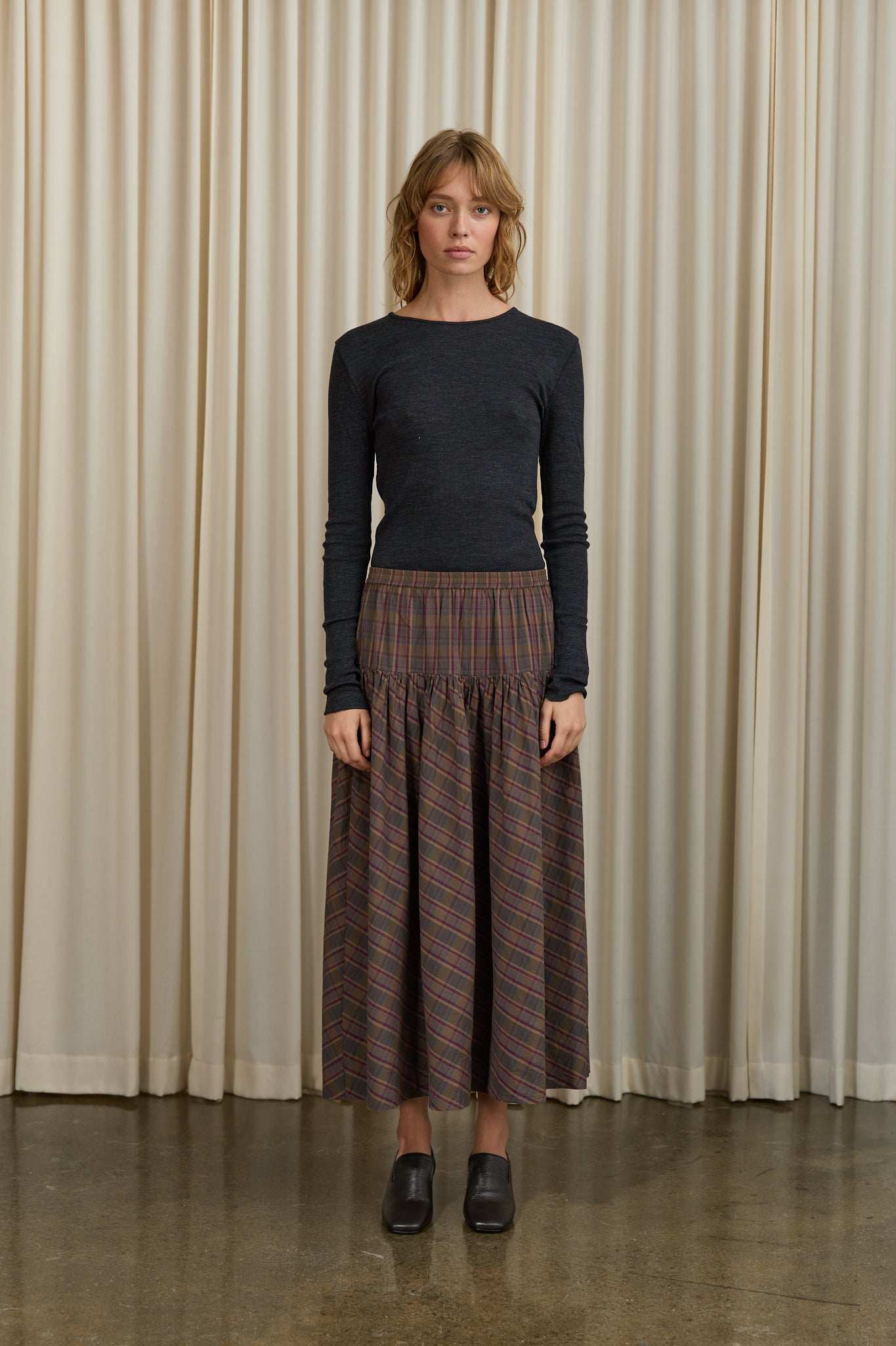 Lili Skirt in Green/Red Check