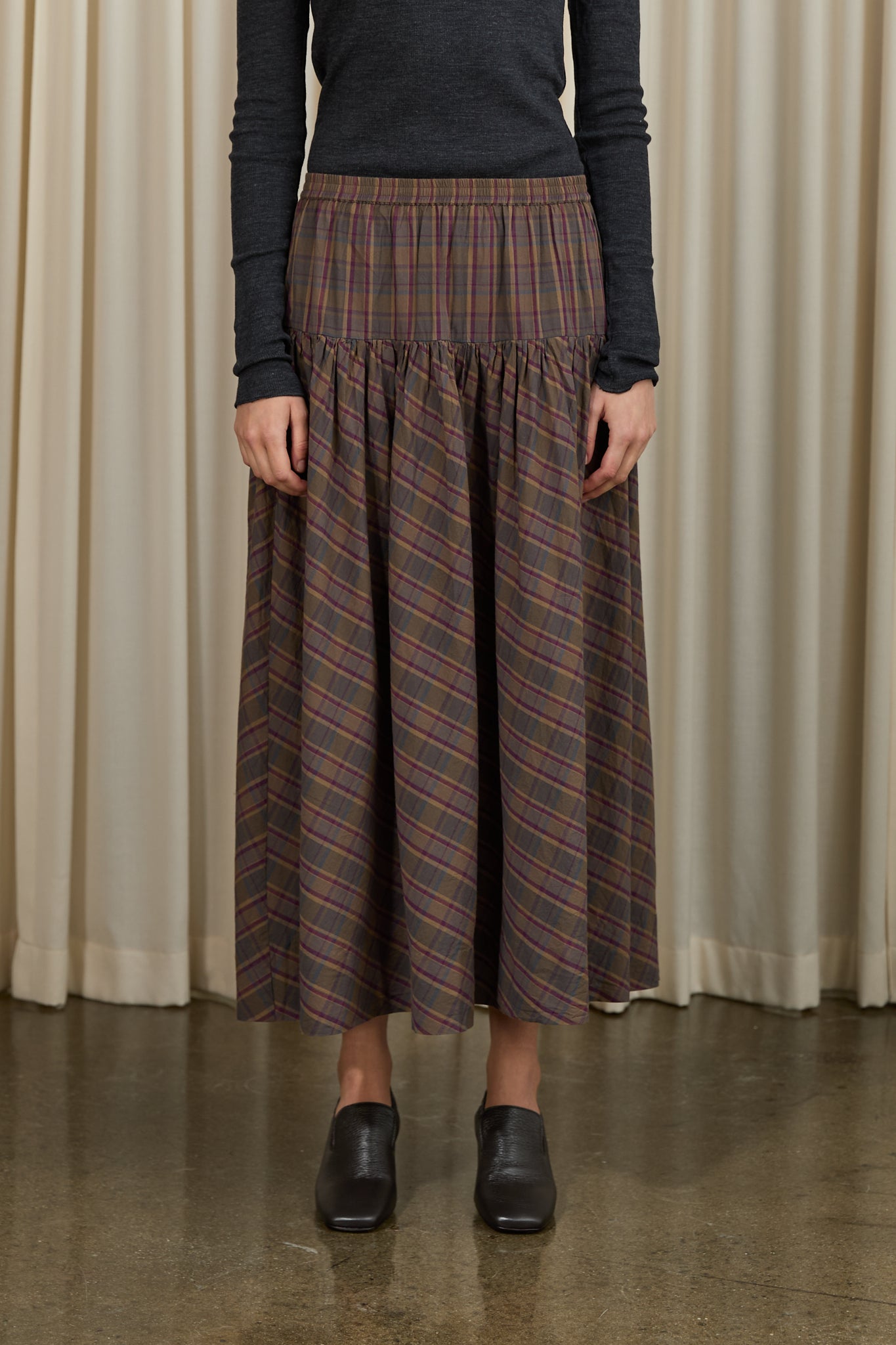 Lili Skirt in Green/Red Check