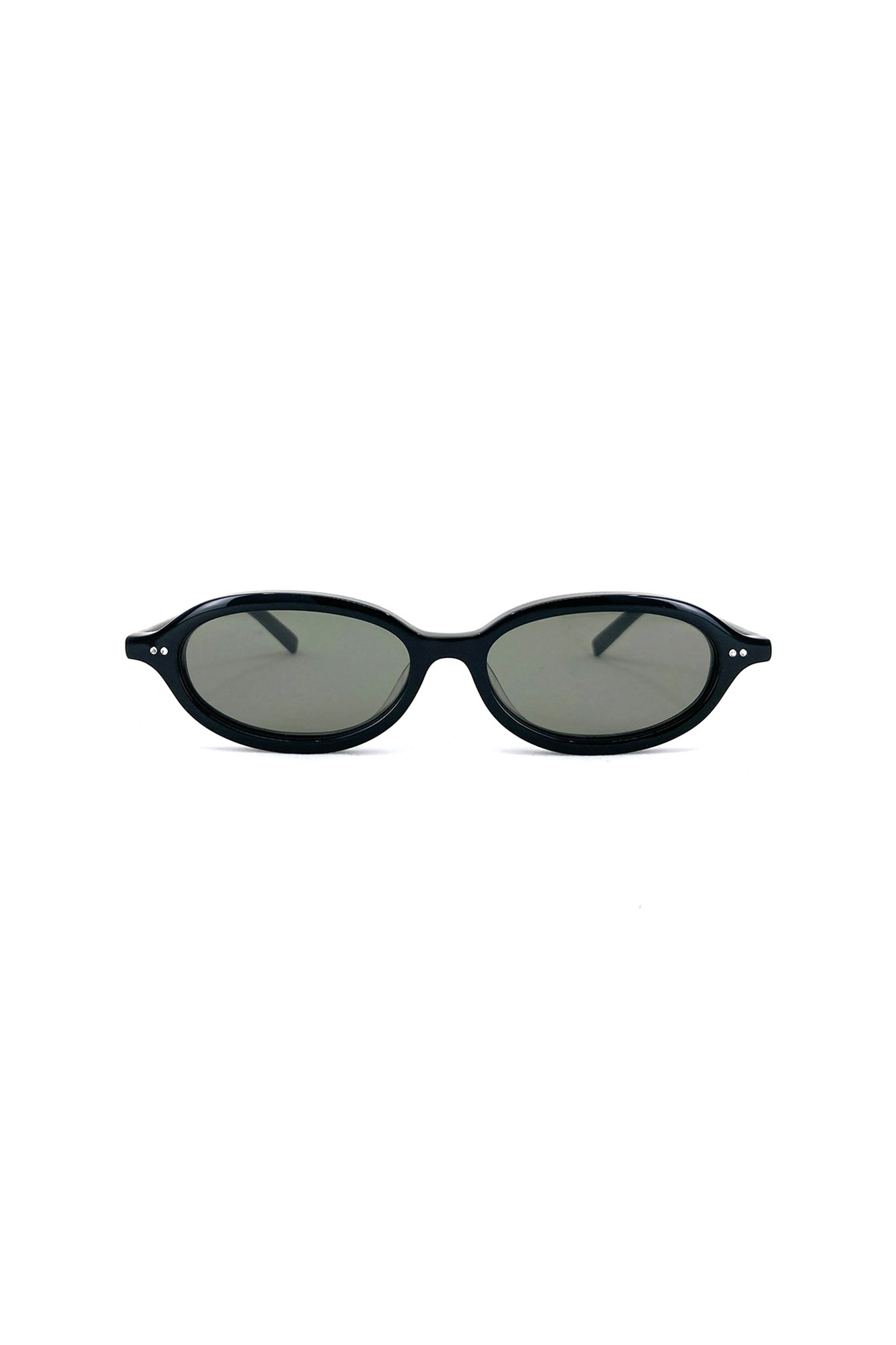 90's Slim Oval Sunglasses in Black