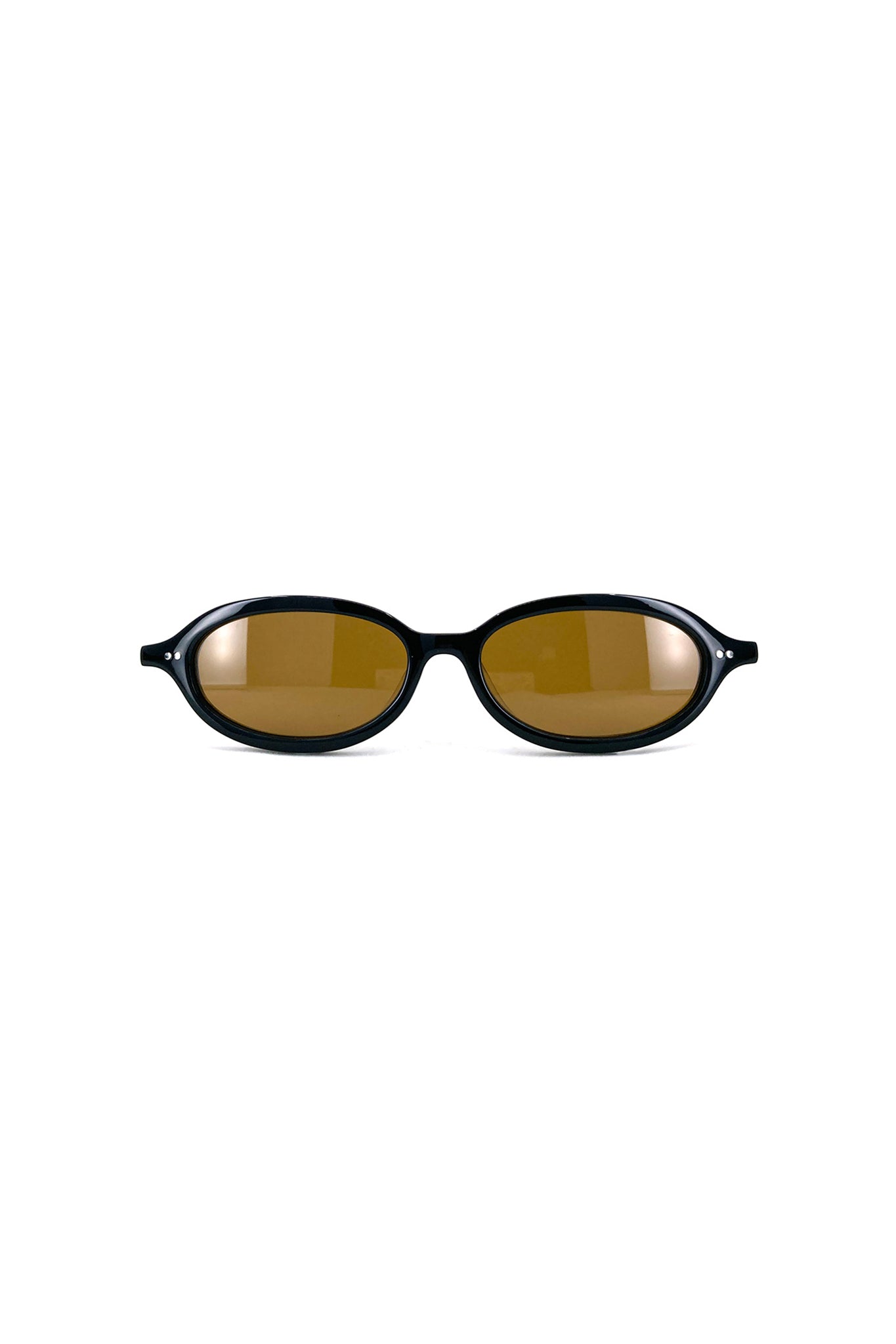 90's Slim Oval Sunglasses in Black/Brown