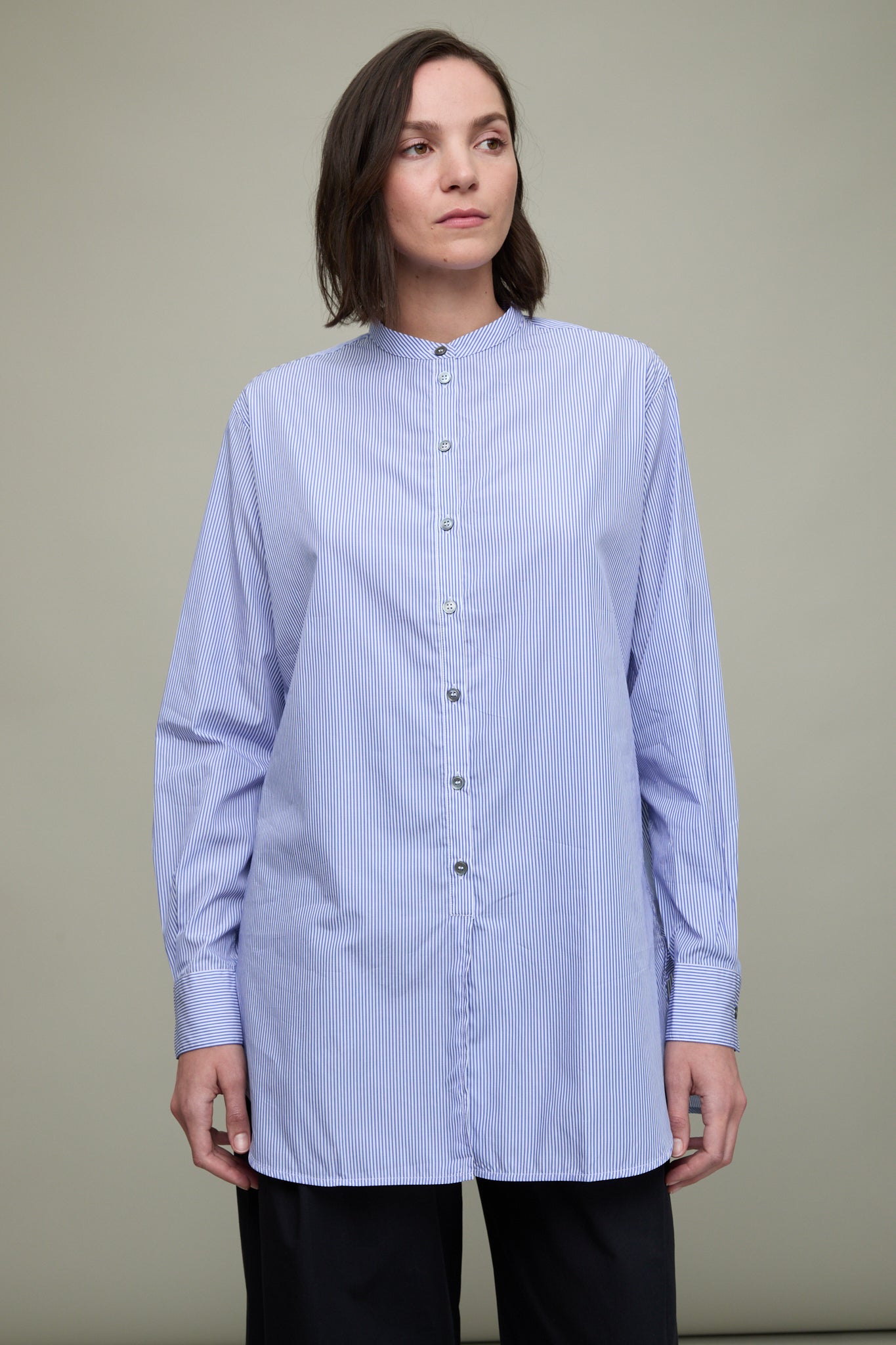 Cici Banker Stripe Shirt in Blue