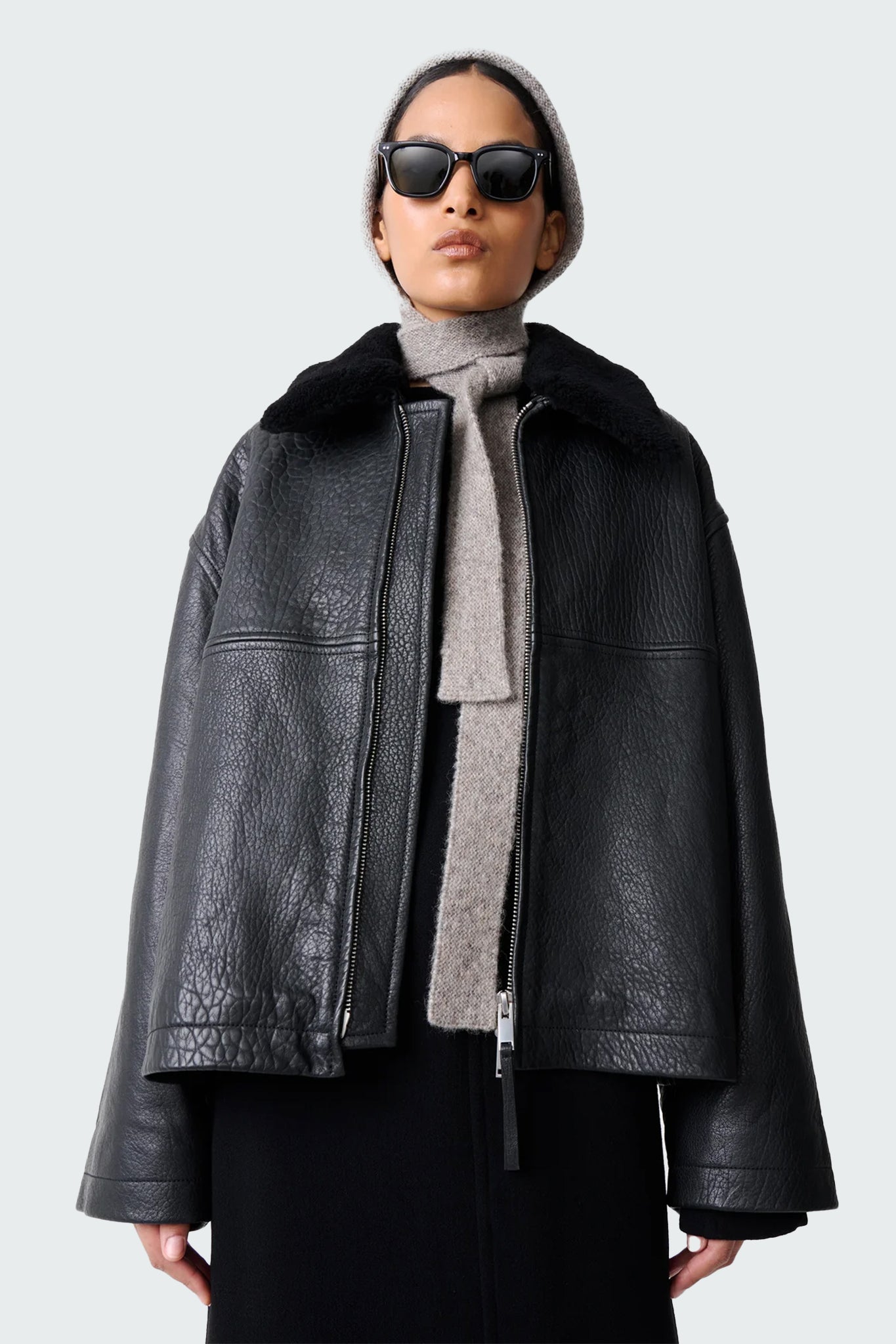 Erie Leather Jacket in Black