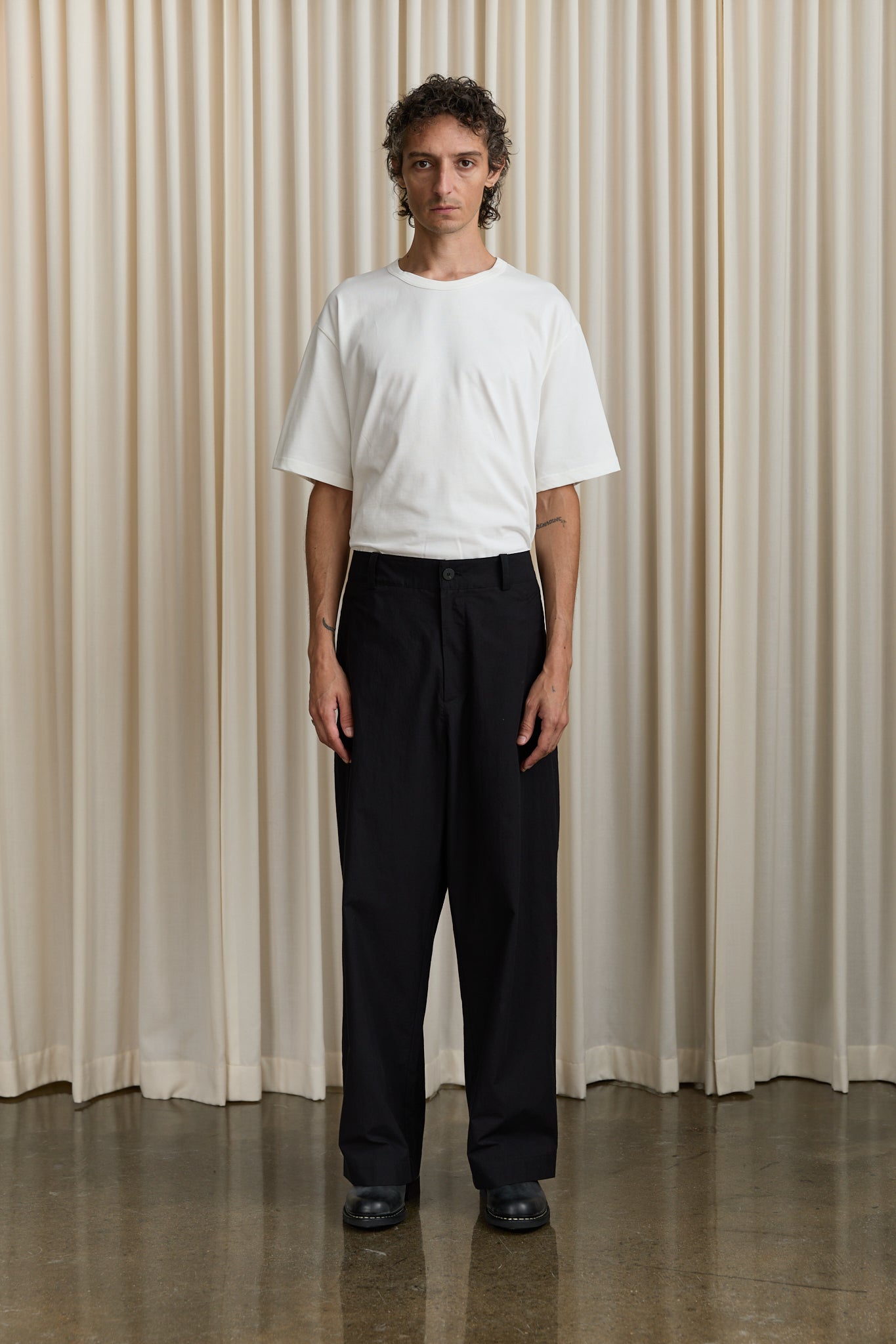 Mura Cotton Pant in Black