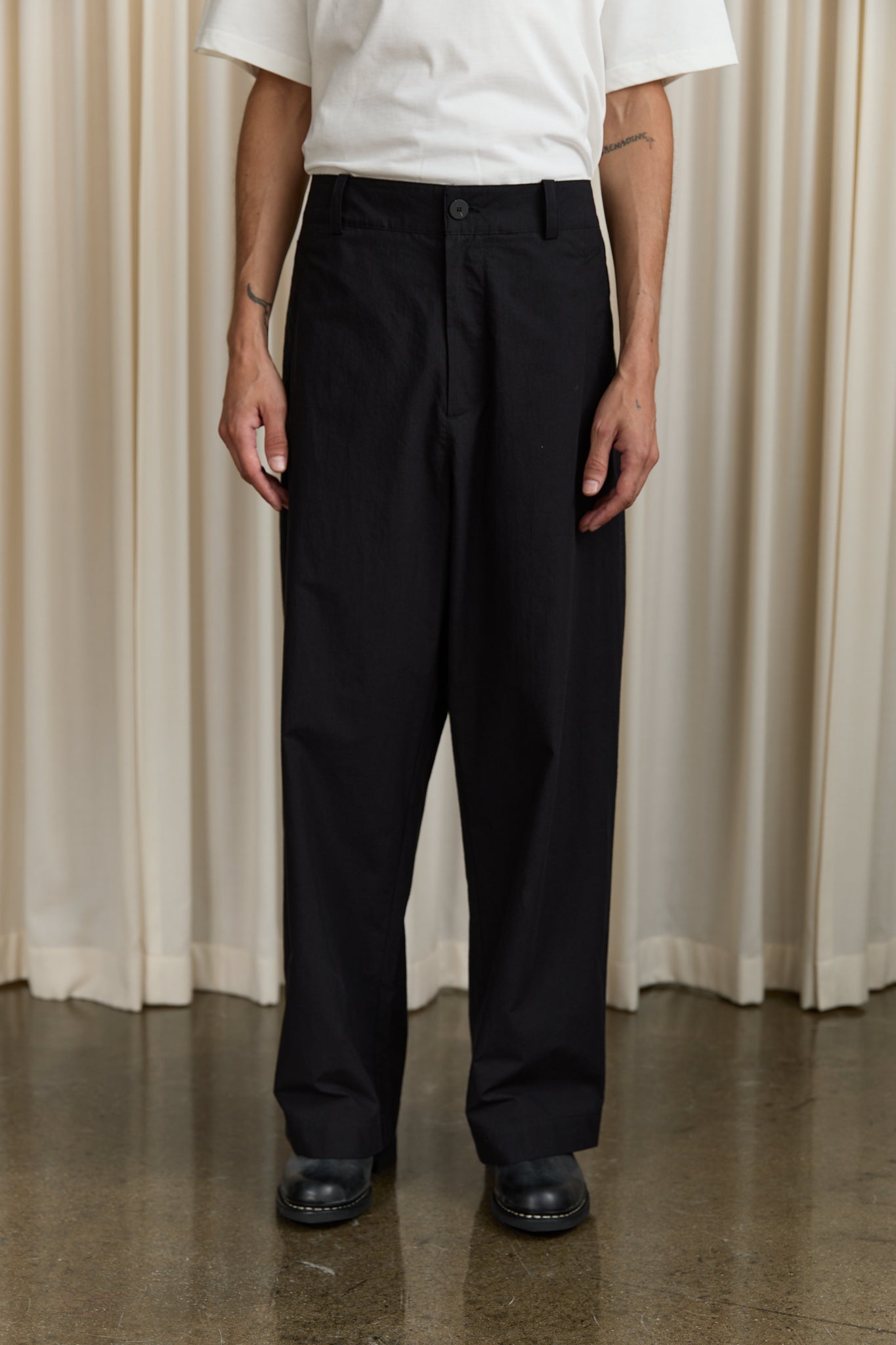 Mura Cotton Pant in Black