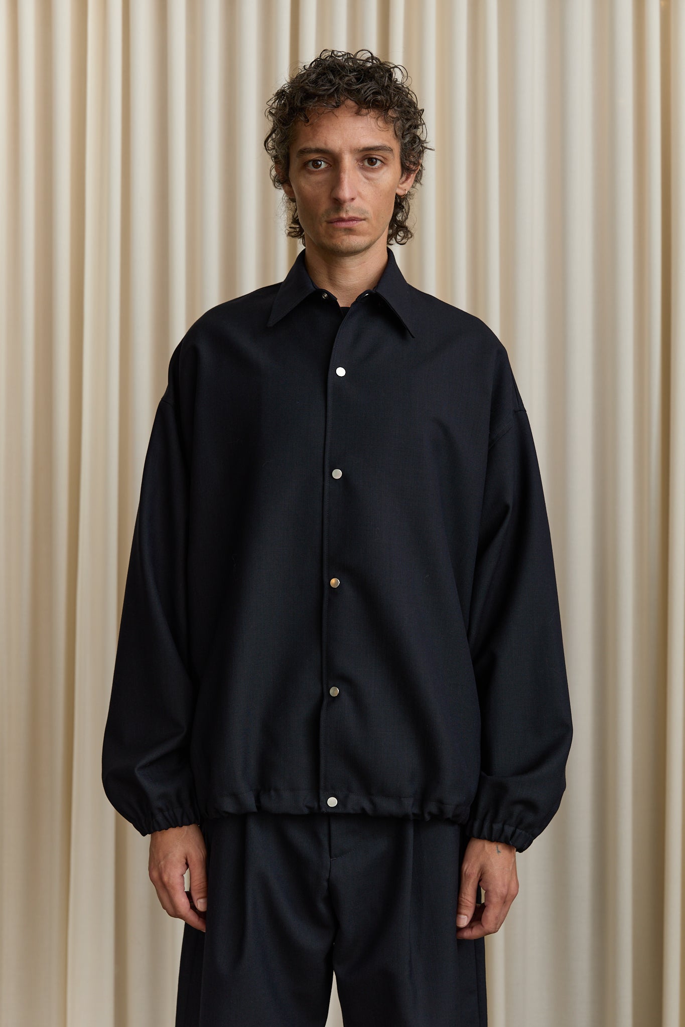 Sphere Wool Jacket in Navy