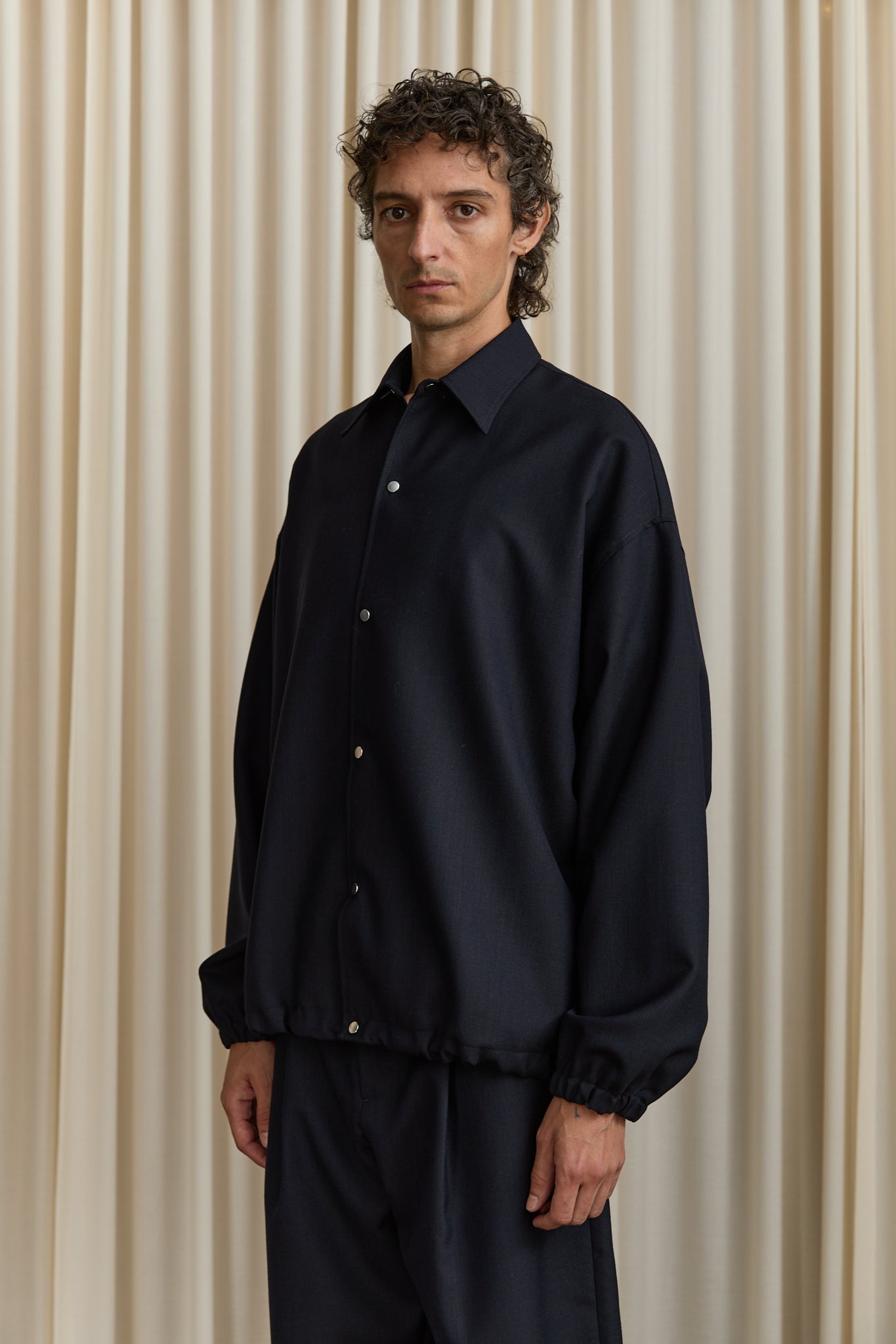 Sphere Wool Jacket in Navy