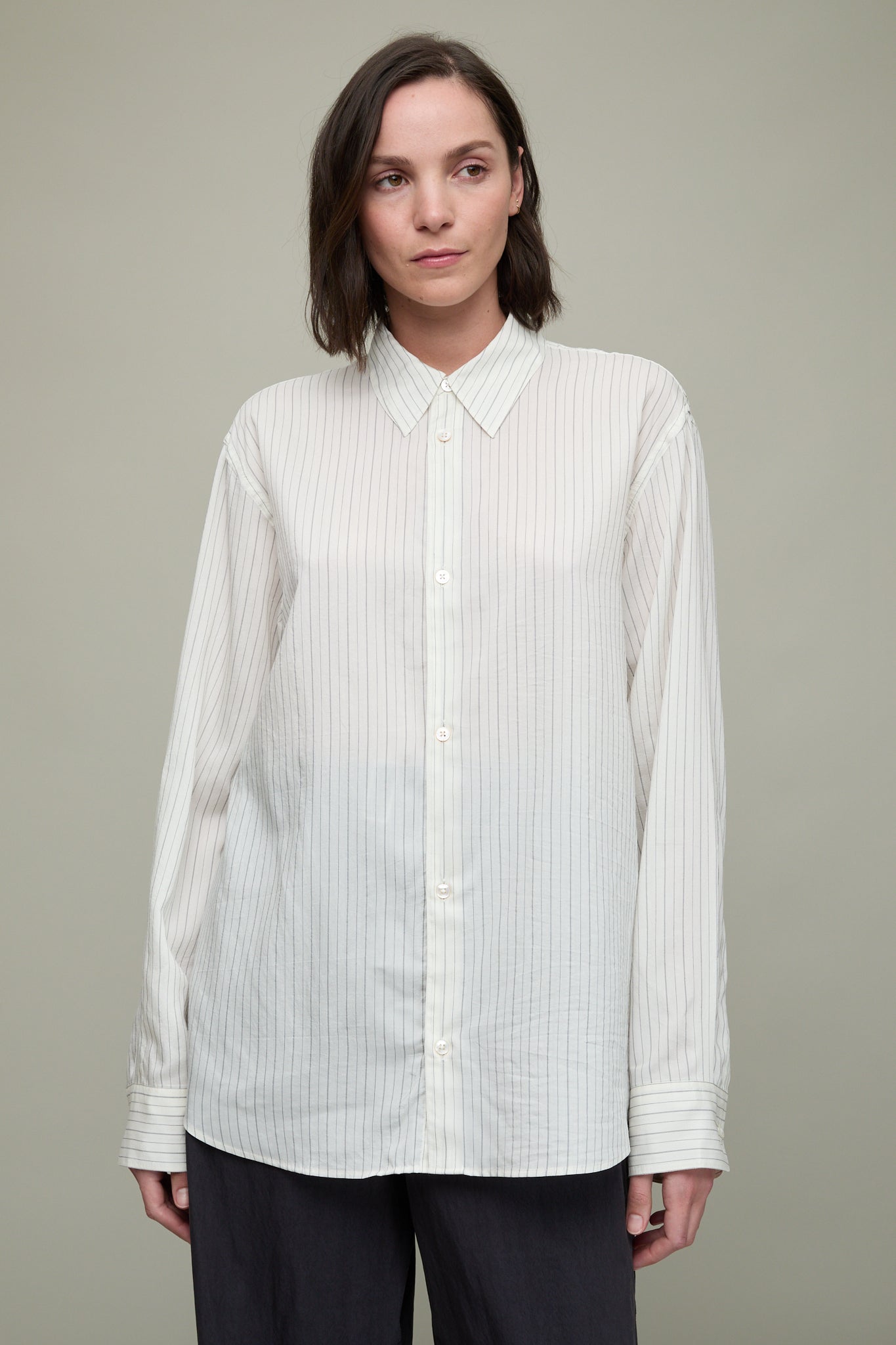 View Silk Shirt in Off-White