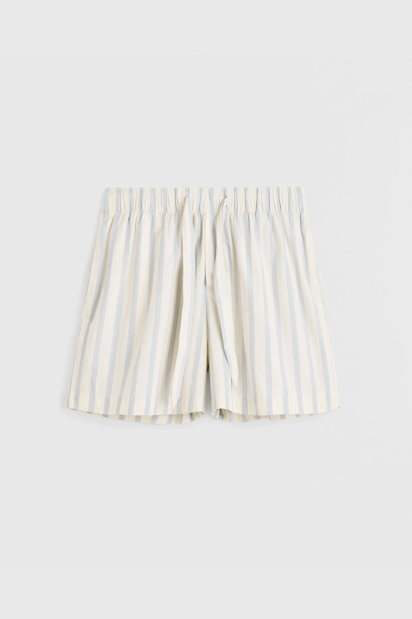 Poplin Shorts in Off-White/Blue Stripes