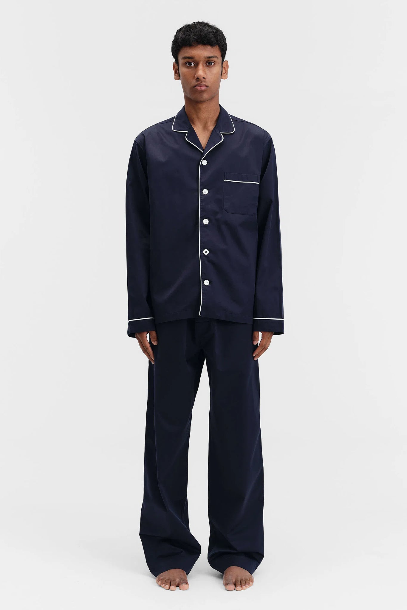 Sateen Pyjama Pants in Navy