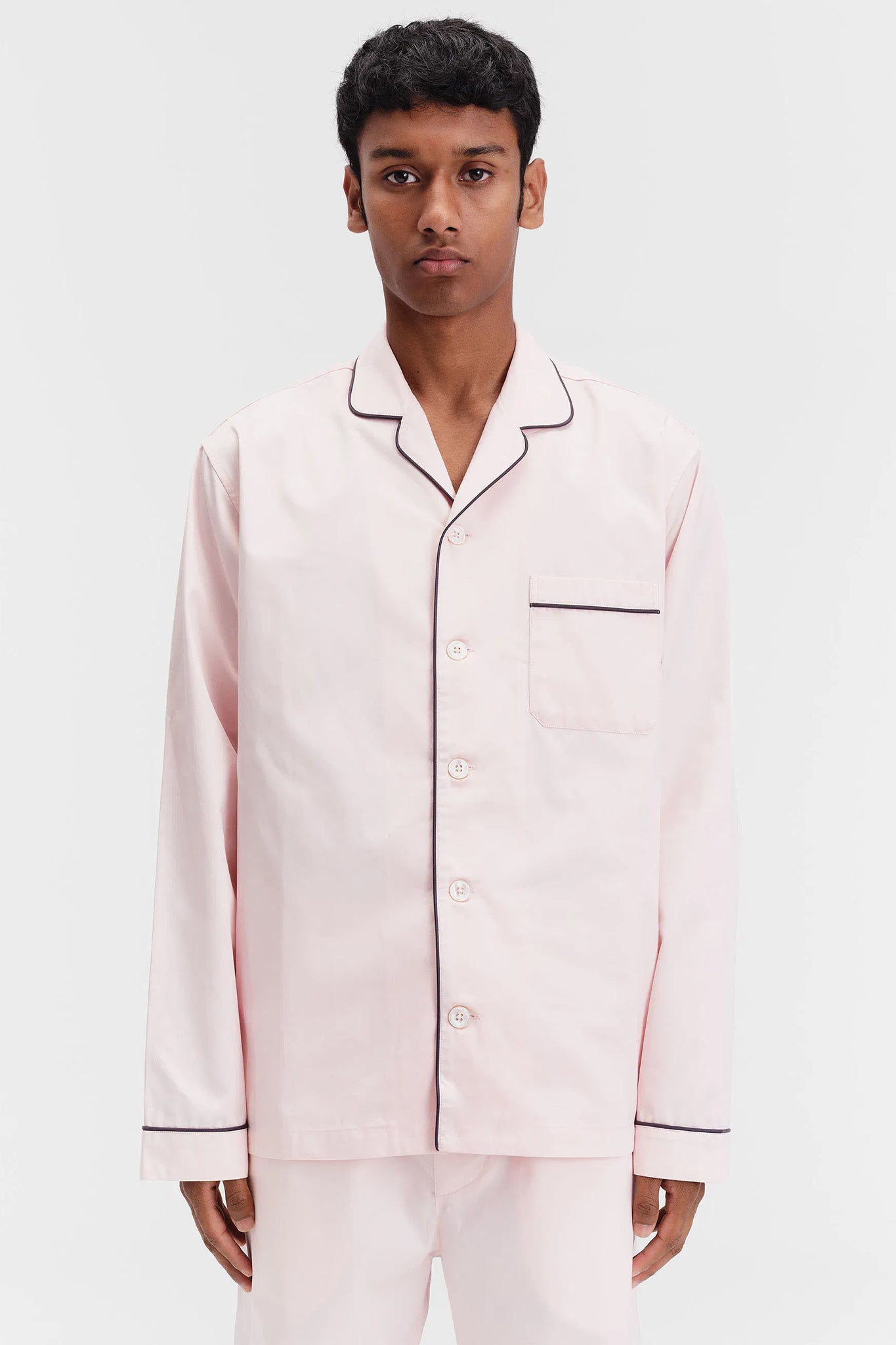 Sateen Pyjama Shirt in Pink
