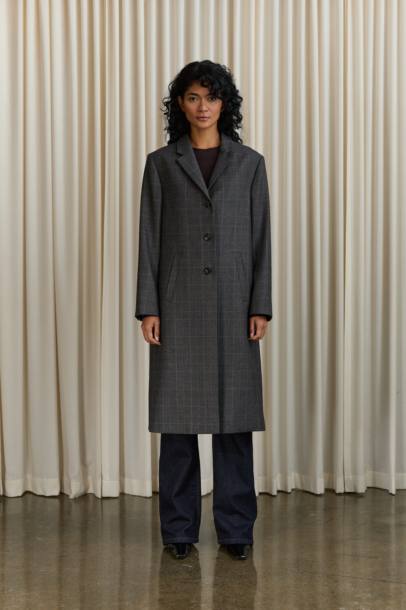 Blake Coat in Grey Plaid