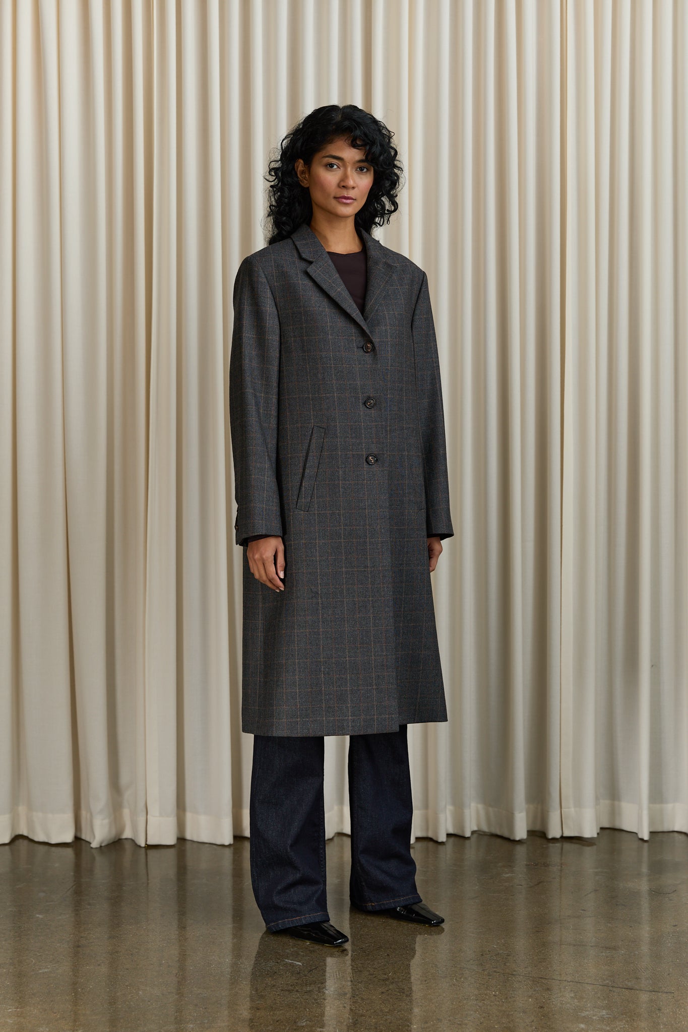 Blake Coat in Grey Plaid